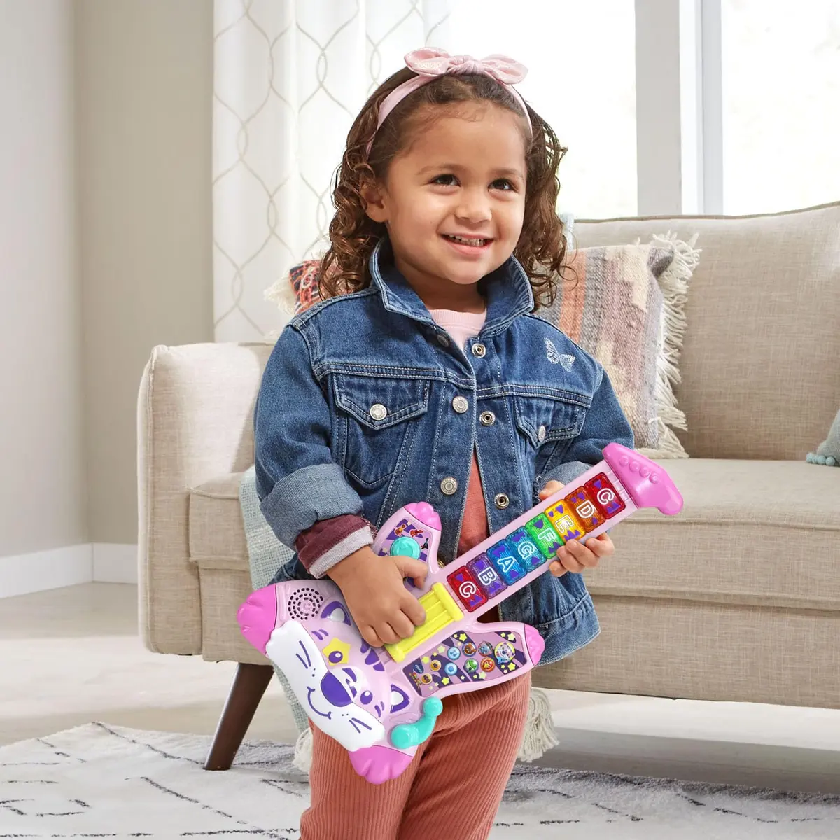 VTech Zoo Jamz Tiger Rock Guitar, Pink | Musical Instrument Toy for Kids 1.5-4 Years - view 5