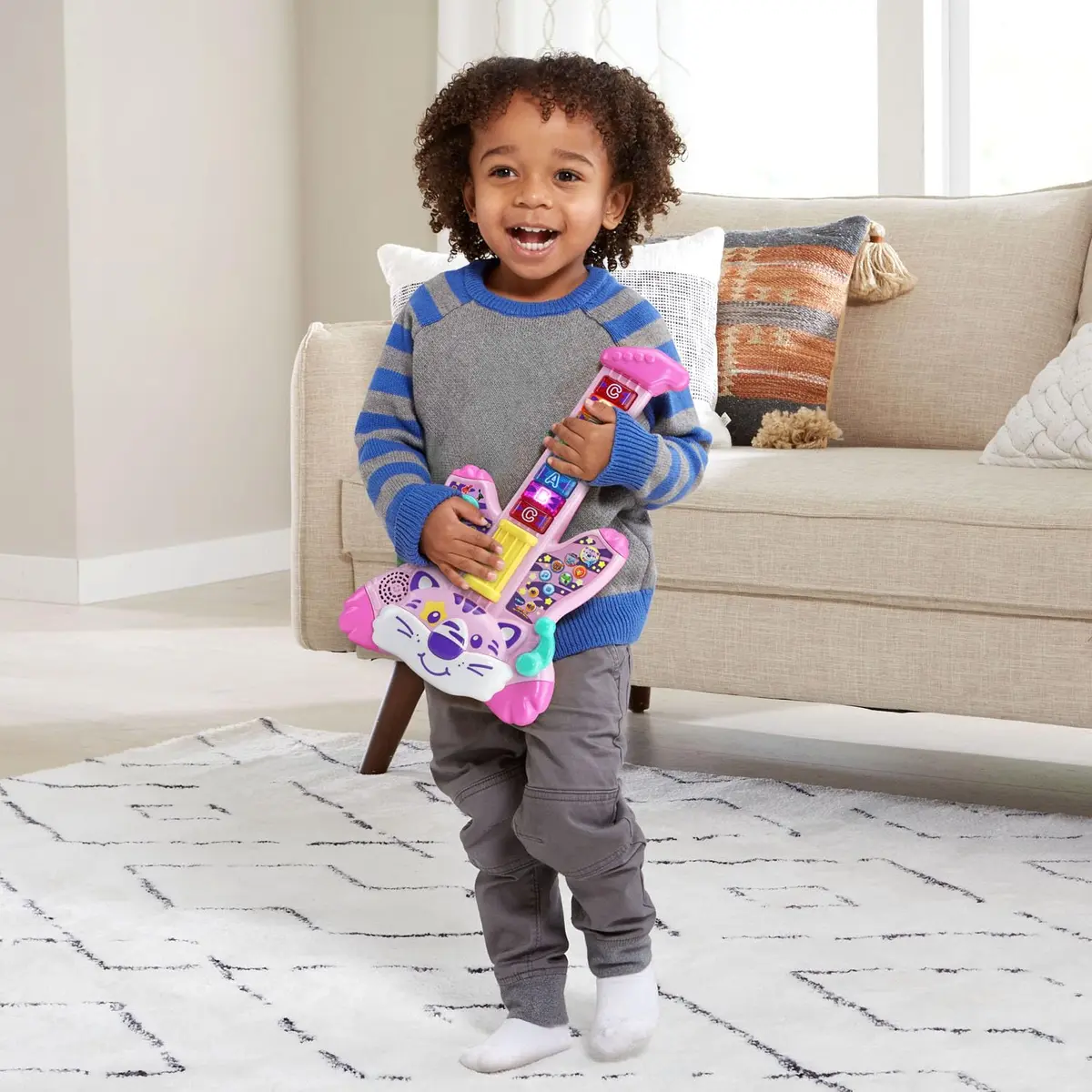 VTech Zoo Jamz Tiger Rock Guitar, Pink | Musical Instrument Toy for Kids 1.5-4 Years - view 6