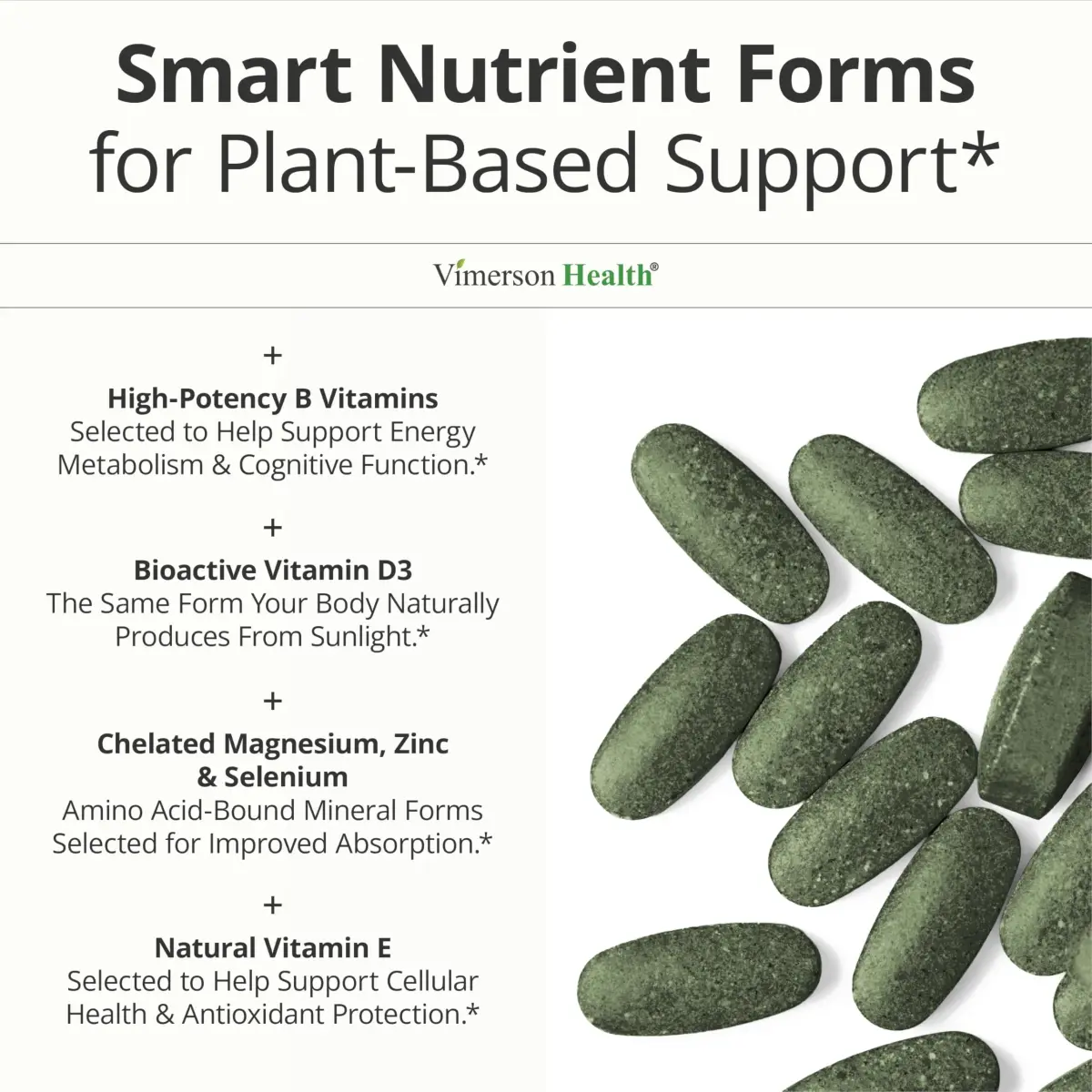 Vimerson Health Vegan Multivitamin for Women & Men, 90 Tablets | Plant-Based Energy & Focus - view 5