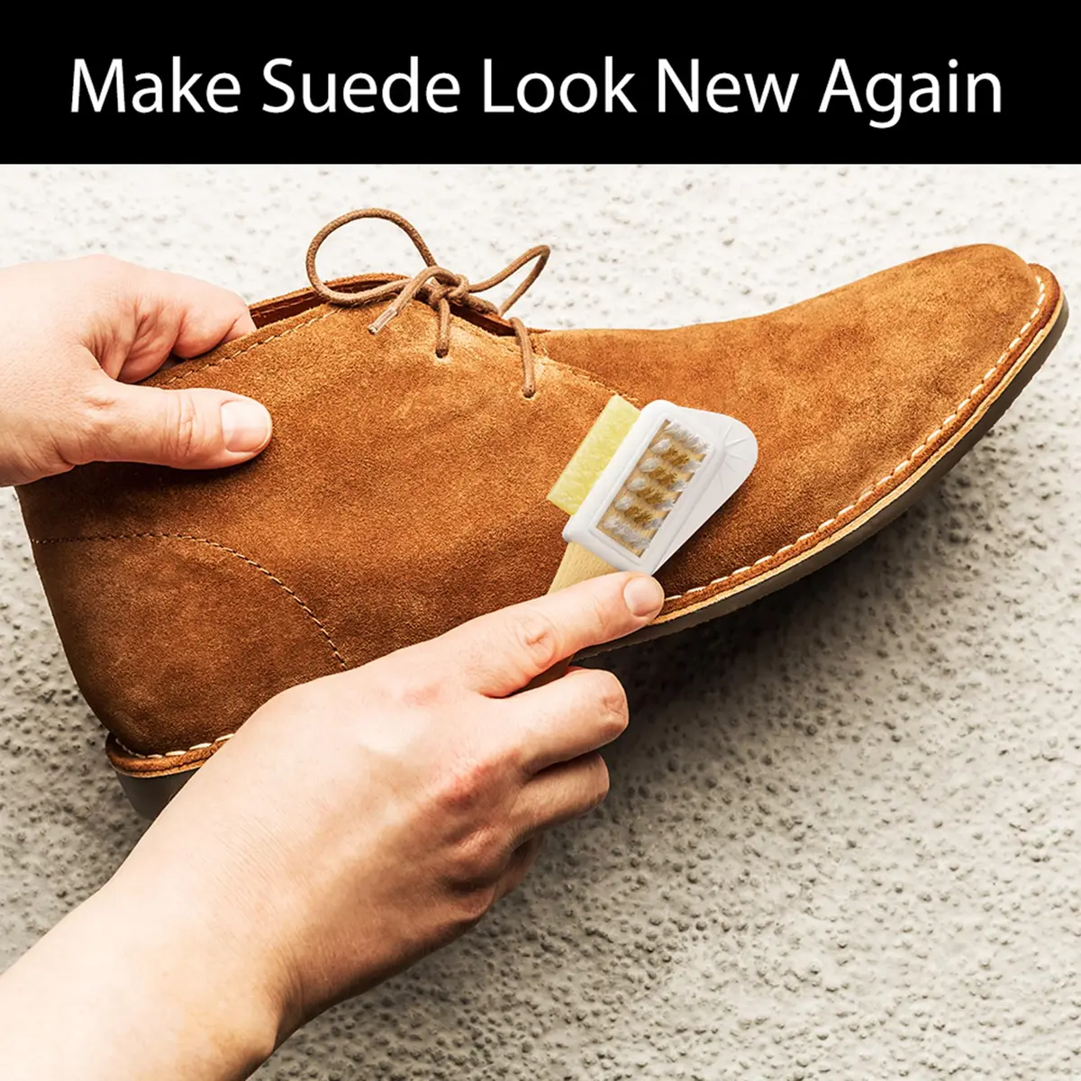 Shacke 4-Way Suede & Nubuck Brush Cleaner with Eraser, White | Cleans Shoes, Boots, Jackets & Furniture - view 5