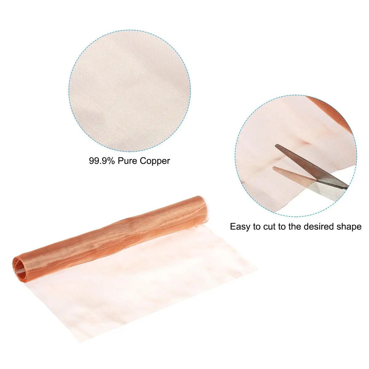 PATIKIL Copper Mesh Screen 12"x39" | 100 Mesh Dense Copper Filter for Gardening & Sealing - view 3