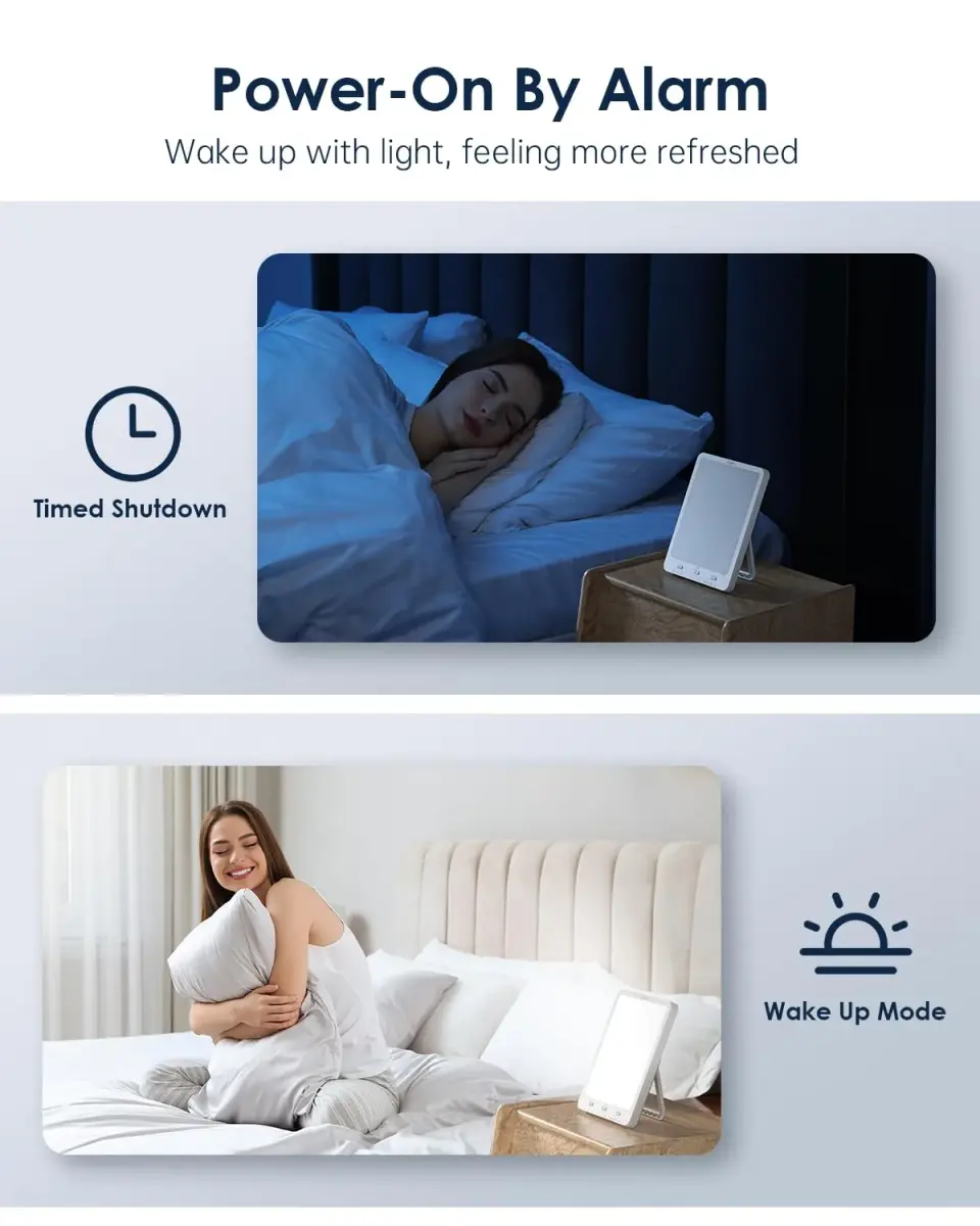 SUXIO Rechargeable Light Therapy Lamp 10000 Lux | Wake-Up Function, Memory Settings - view 4