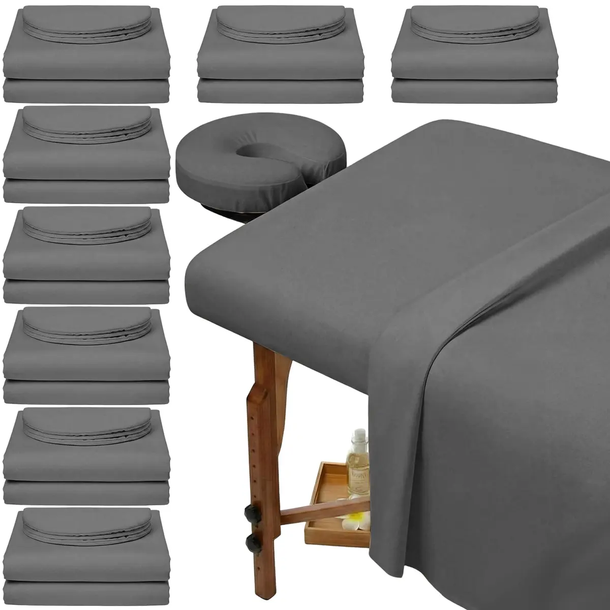 Oudain Soft Microfiber Massage Table Sheets Set 8 Sets | Reusable, Heavy Duty, Fits Standard Tables - main product image