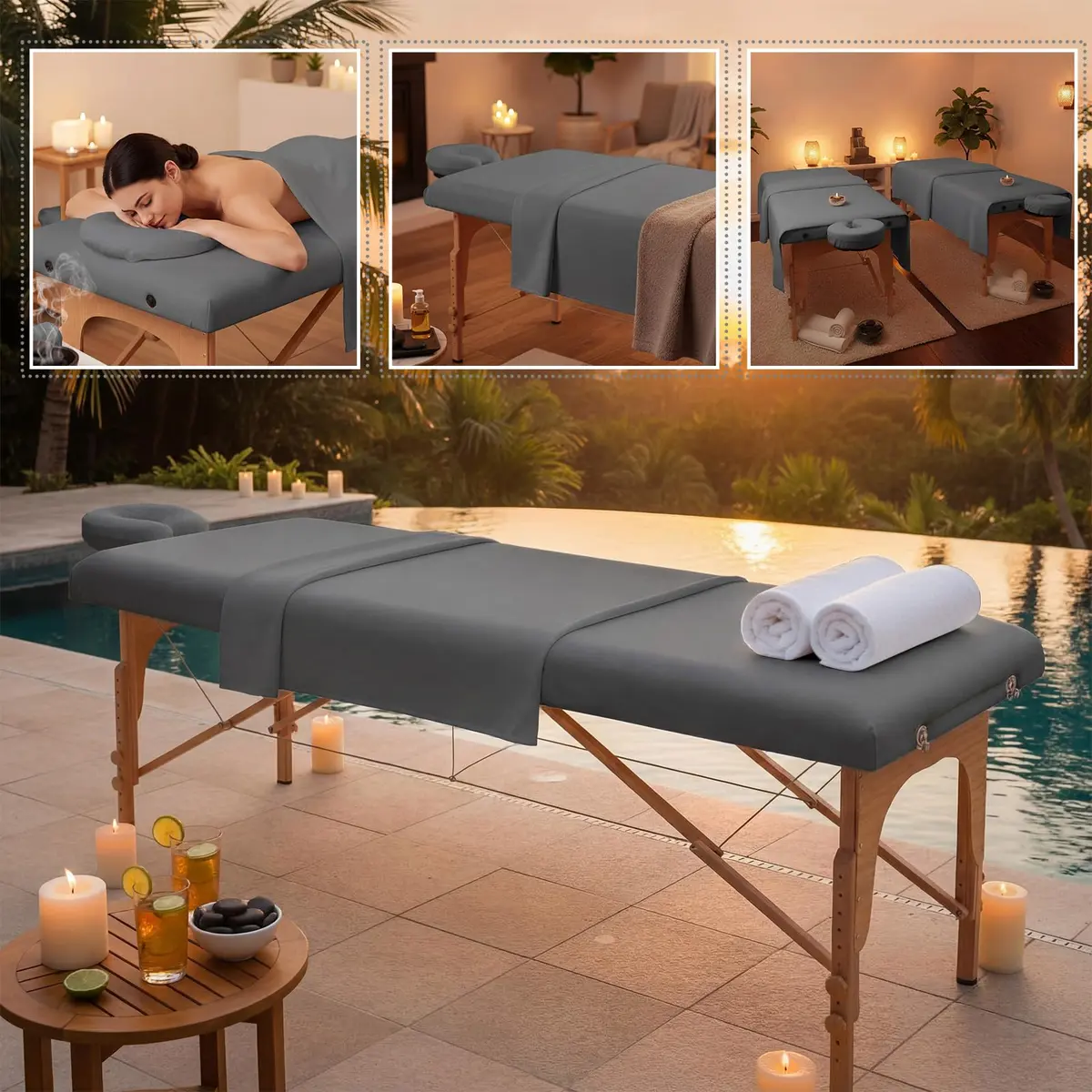 Oudain Soft Microfiber Massage Table Sheets Set 8 Sets | Reusable, Heavy Duty, Fits Standard Tables - view 5