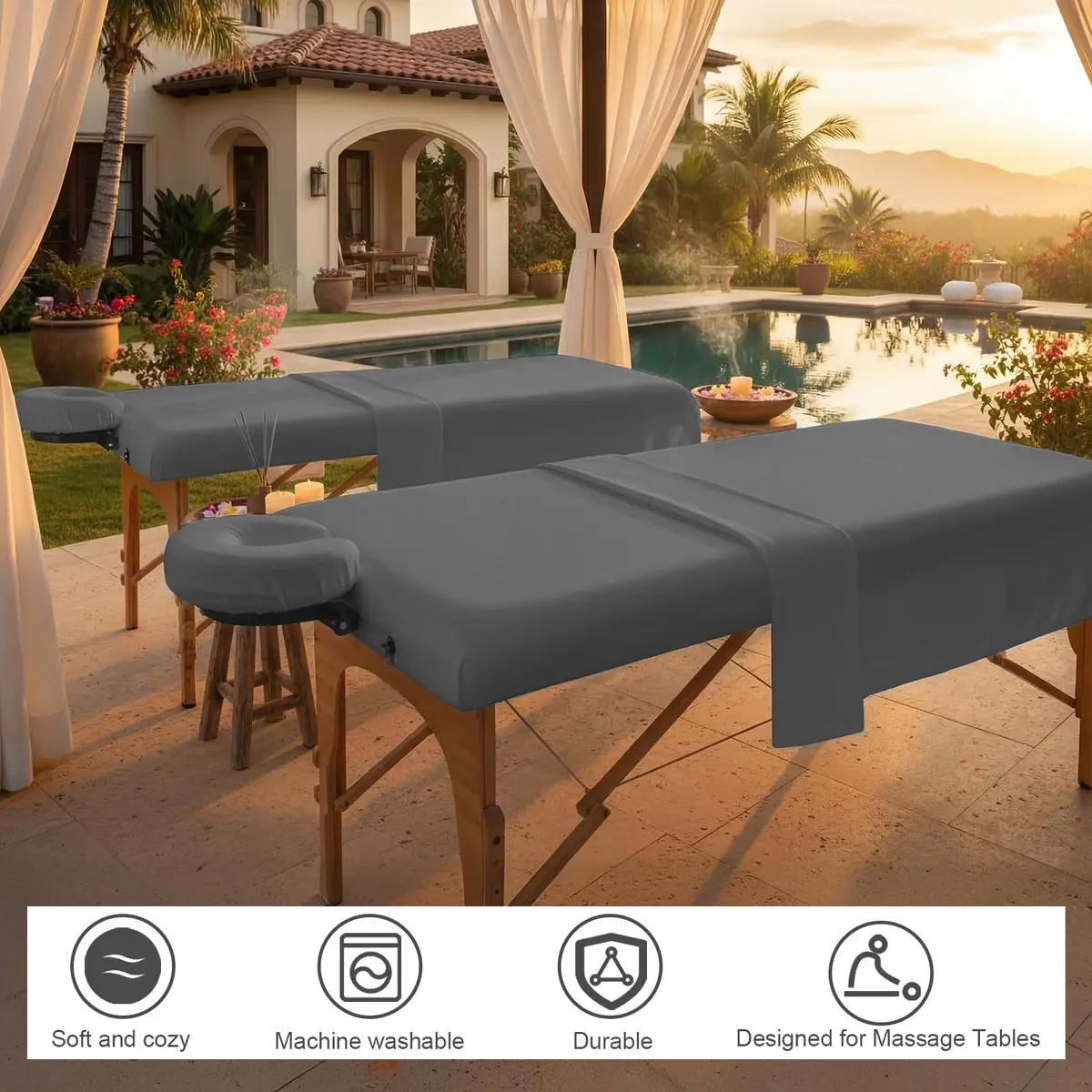 Oudain Soft Microfiber Massage Table Sheets Set 8 Sets | Reusable, Heavy Duty, Fits Standard Tables - view 6