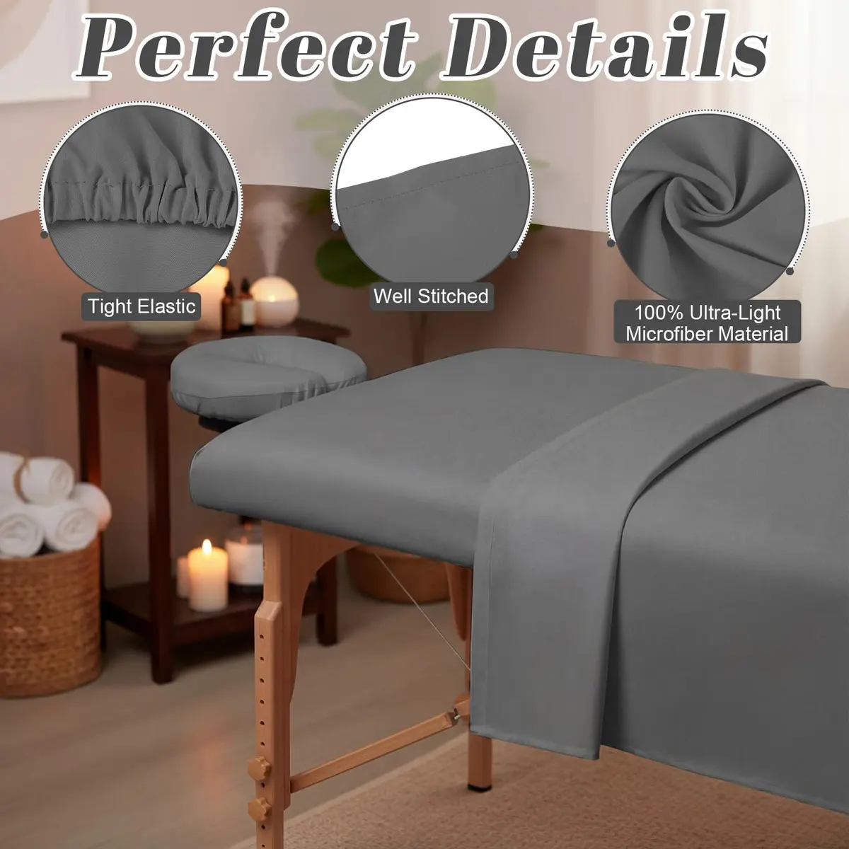 Oudain Soft Microfiber Massage Table Sheets Set 8 Sets | Reusable, Heavy Duty, Fits Standard Tables - view 3