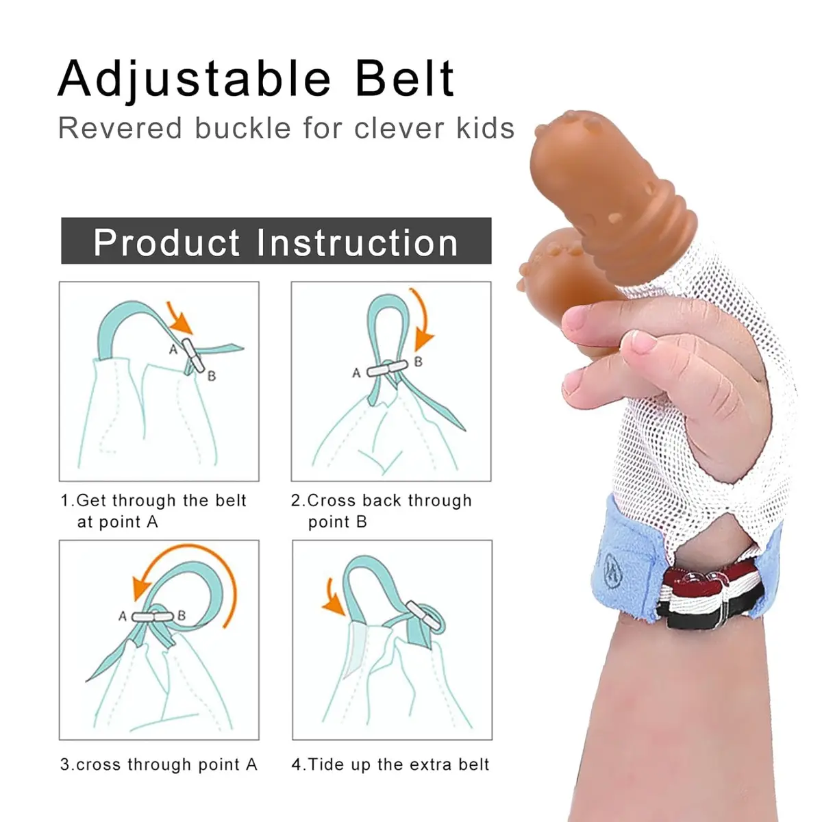 Elfzone Thumb Sucking Guard for Kids 1-2 Years | Breathable Mesh & Silicone (70-120c) - view 2