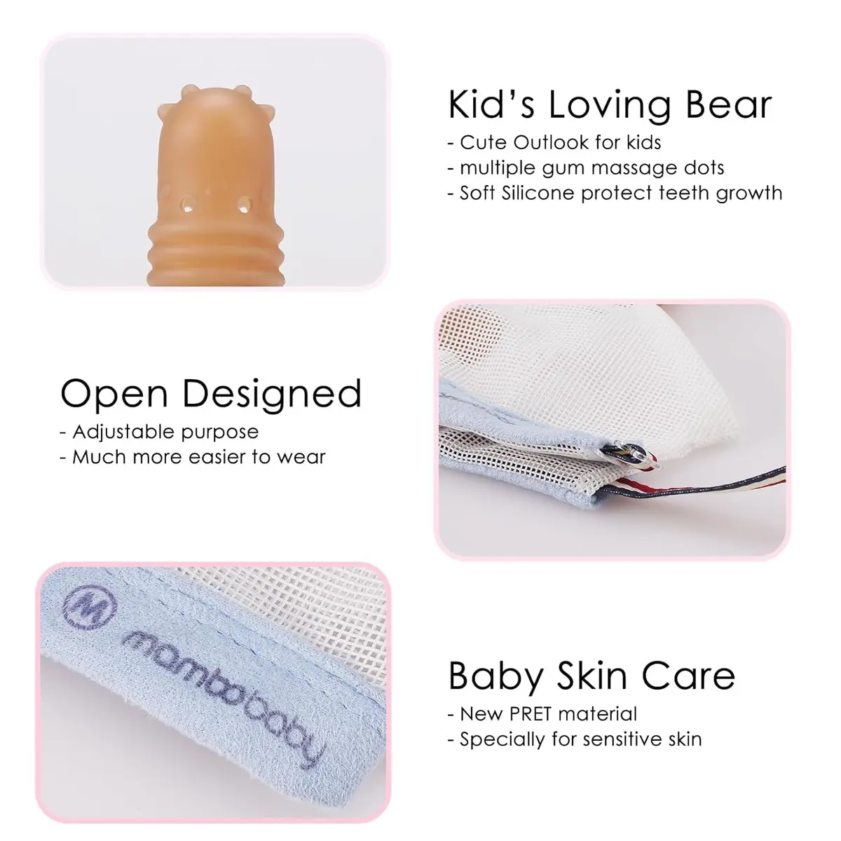 Elfzone Thumb Sucking Guard for Kids 1-2 Years | Breathable Mesh & Silicone (70-120c) - view 3