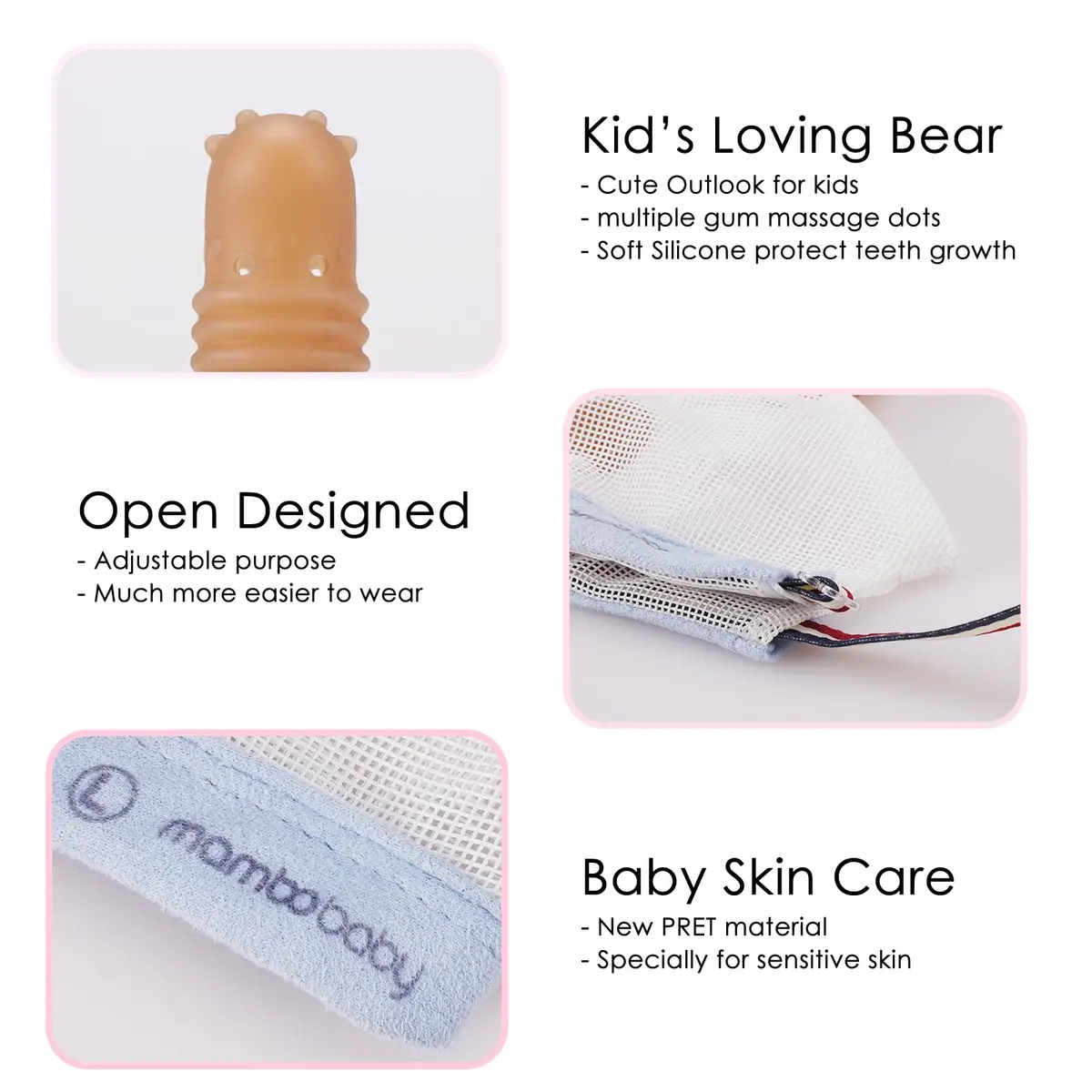 Elfzone Thumb Sucking Guard for Kids 1-2 Years | Breathable Silicone & Adjustable Fit - view 2