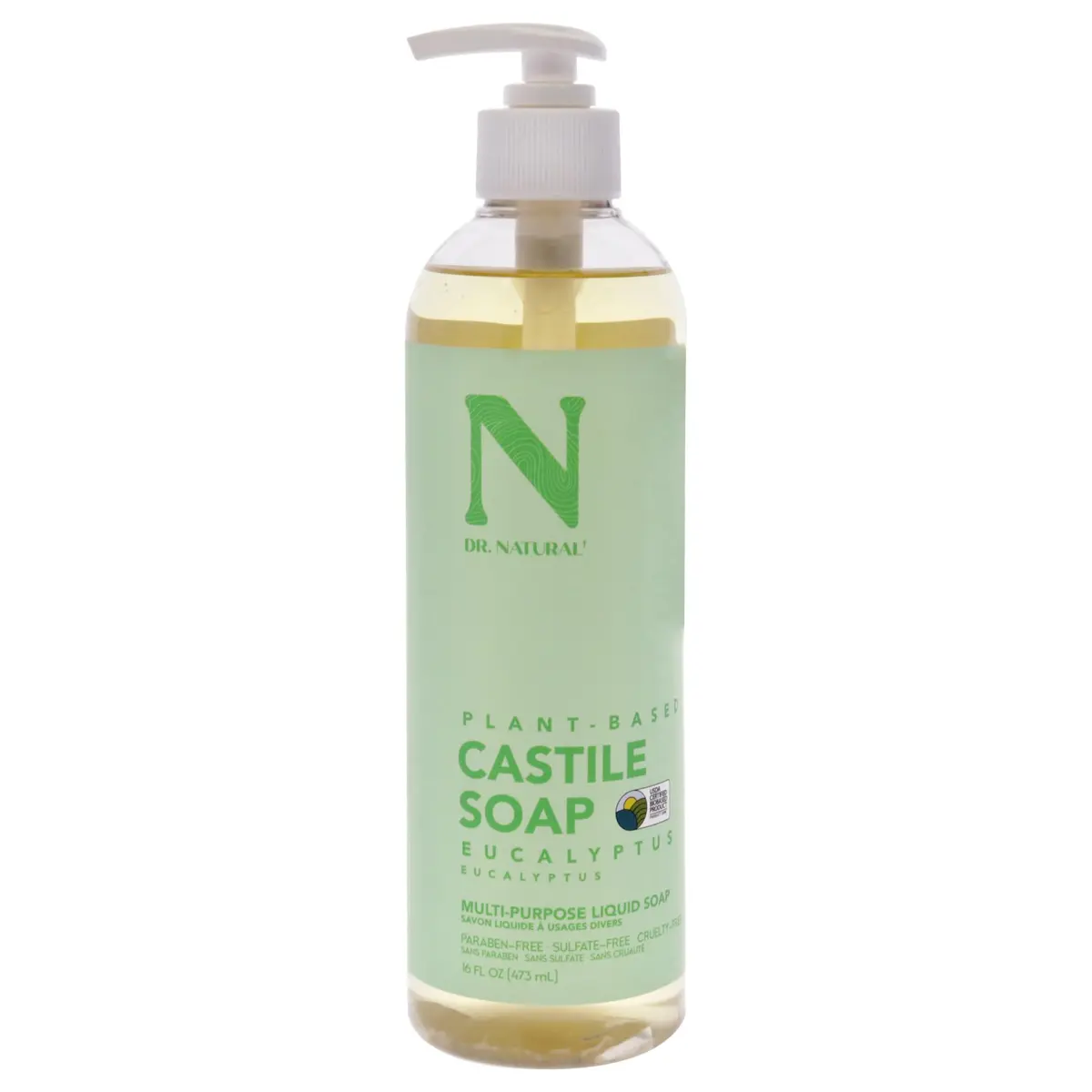 Dr. Natural Castile Liquid Soap - Multi-Use Body Wash, Shampoo & Face Wash | Hydrating, Plant-Based (70-120 chars) - main product image