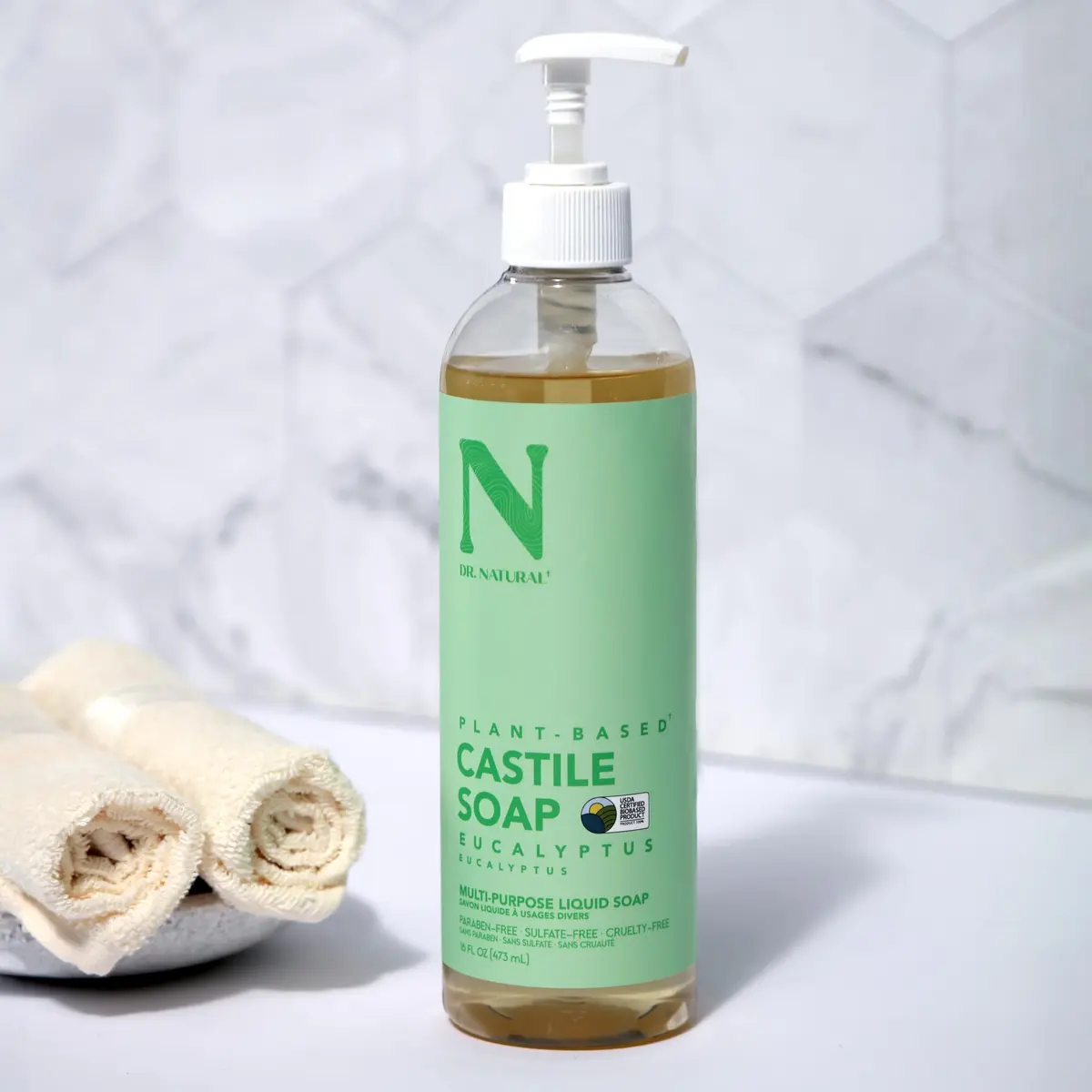 Dr. Natural Castile Liquid Soap - Multi-Use Body Wash, Shampoo & Face Wash | Hydrating, Plant-Based (70-120 chars) - view 2
