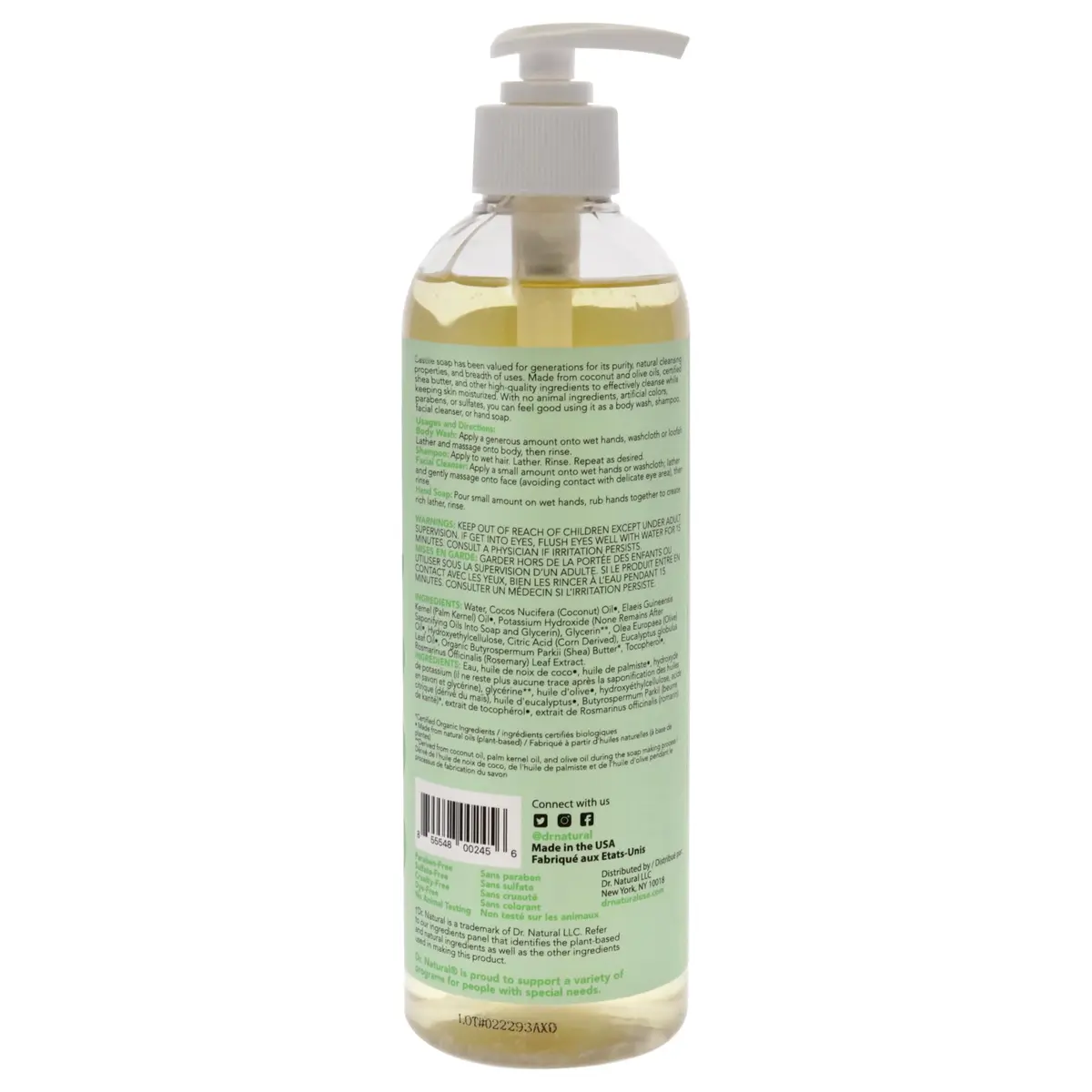 Dr. Natural Castile Liquid Soap - Multi-Use Body Wash, Shampoo & Face Wash | Hydrating, Plant-Based (70-120 chars) - view 4