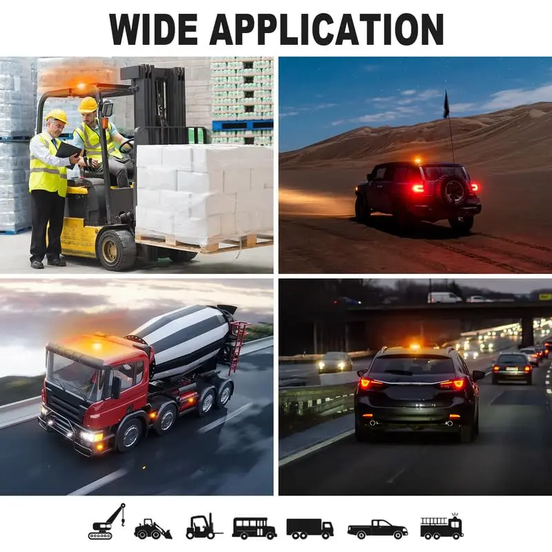 AnTom Magnetic Wireless Amber Warning Beacon Light for Trucks | 360° Visibility, 9 Flash Patterns, IP66 Waterproof (70-120c) - view 8