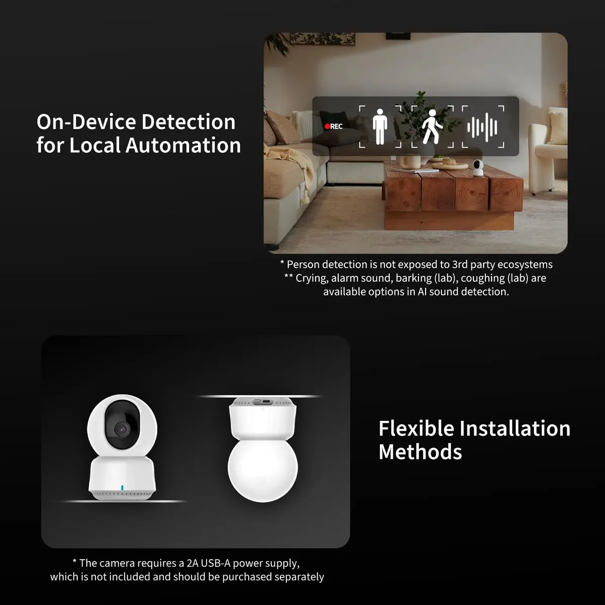Aqara 2K Indoor Security Camera E1, HomeKit Secure Video, Pan & Tilt, Night Vision, Two-Way Audio, Wi-Fi 6, Plug-in Camera - view 7