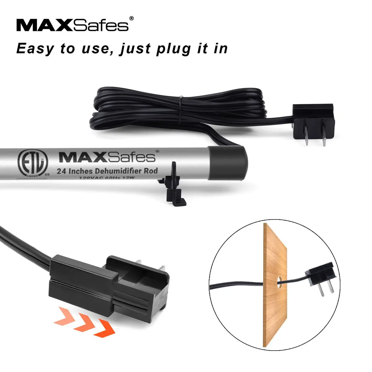 MAXSafes Gun Safe Dehumidifier Rod 12in (30.48cm) | ETL Approved Electric Moisture Control for 100 cu ft - view 3
