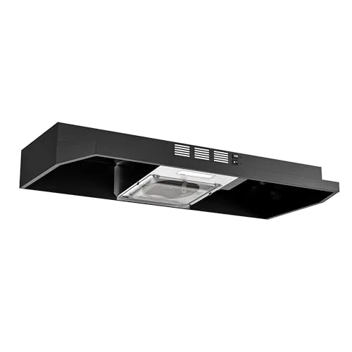 FIREGAS 30 Inch Under Cabinet Range Hood, Black | 300 CFM Powerful Suction - main product image