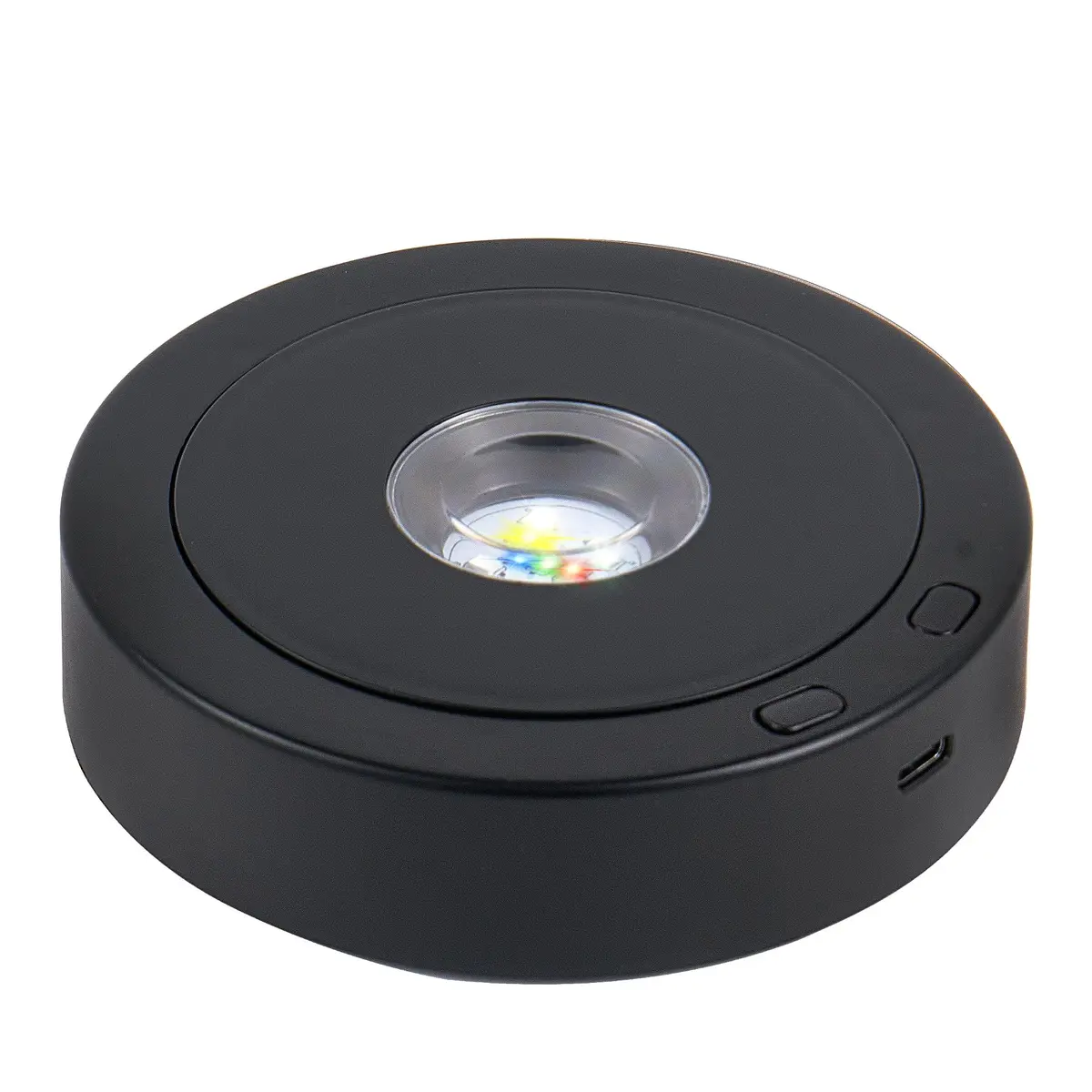 EUSTUMA Rotating LED Display Base Colorful Light Crystal Stand | Suitable for Glass Art & Holiday Decor - main product image