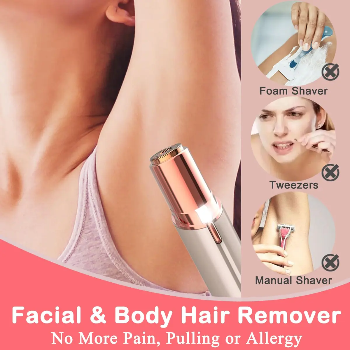 LAIKME Facial Hair Remover for Women - Lady Face Epilator - USB Rechargeable, Gentle & Precise (110-120 chars) - view 5