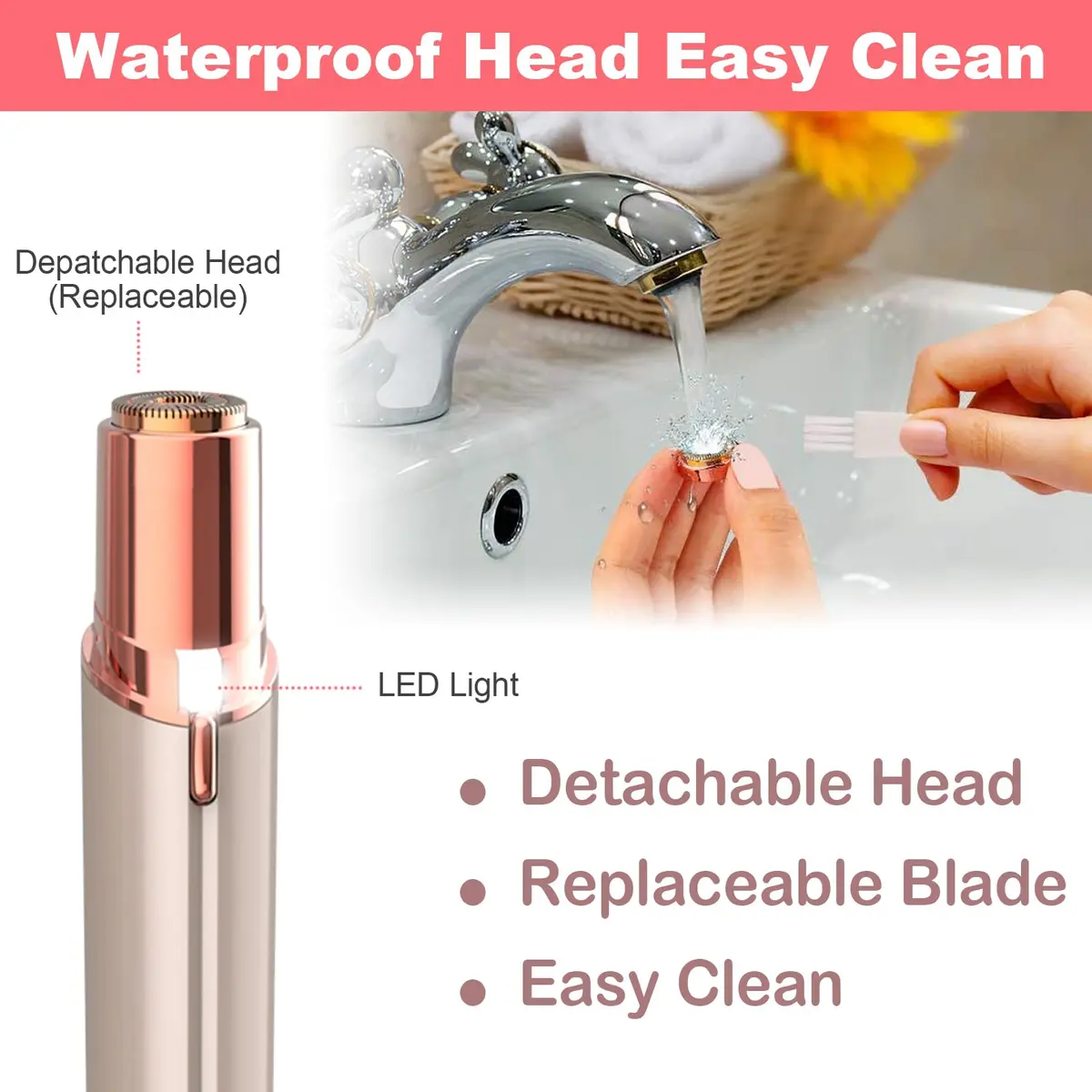 LAIKME Facial Hair Remover for Women - Lady Face Epilator - USB Rechargeable, Gentle & Precise (110-120 chars) - view 6