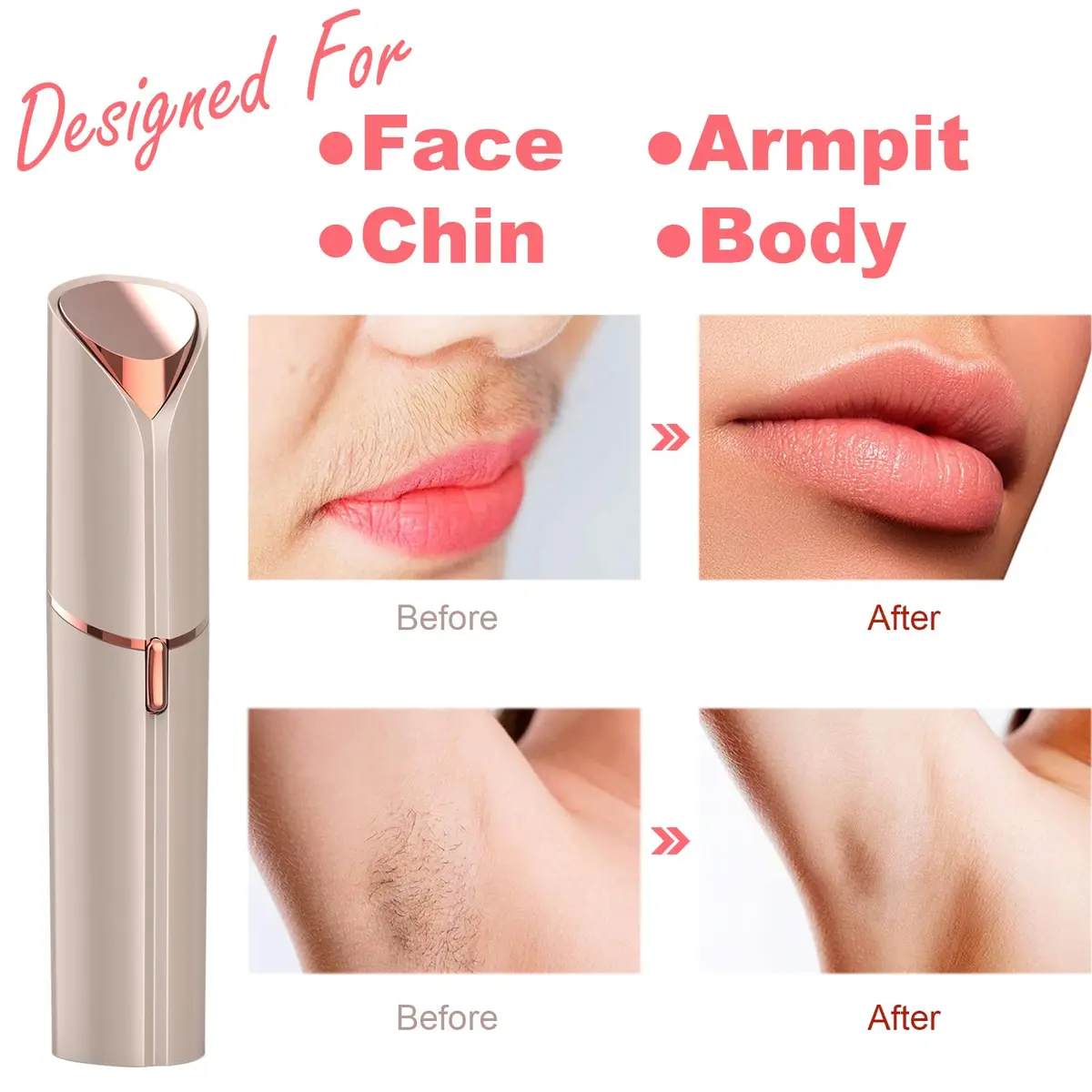 LAIKME Facial Hair Remover for Women - Lady Face Epilator - USB Rechargeable, Gentle & Precise (110-120 chars) - view 2