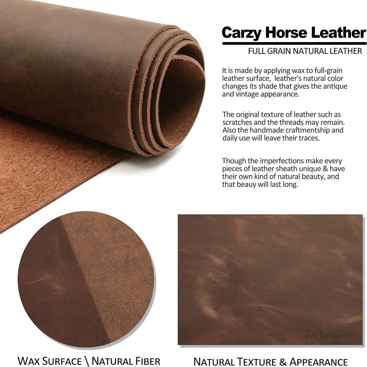 TarbicGear Leather Flip Phone Case for TCL Flip 3 | Belt Clip & Card Slot, Brown - view 5