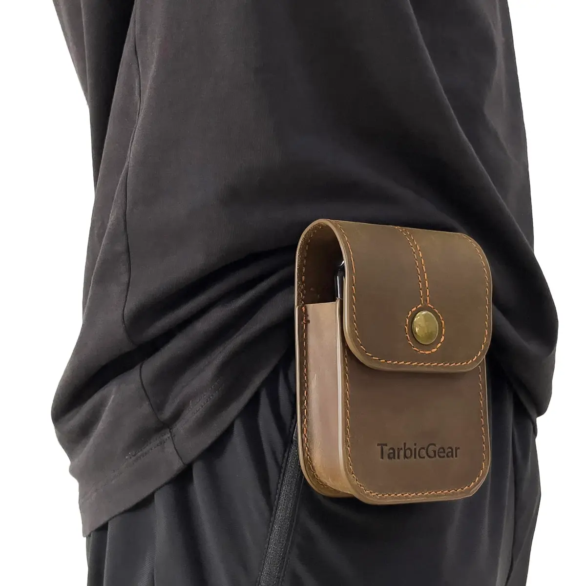 TarbicGear Leather Flip Phone Case for TCL Flip 3 | Belt Clip & Card Slot, Brown - view 3