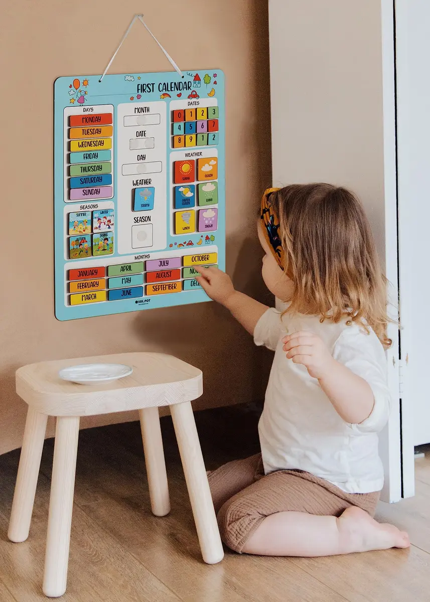 Inkdotpot My First Calendar Board for Preschool | Classroom Learning Wall Calendar 14.5 x 11.5 inches - view 5