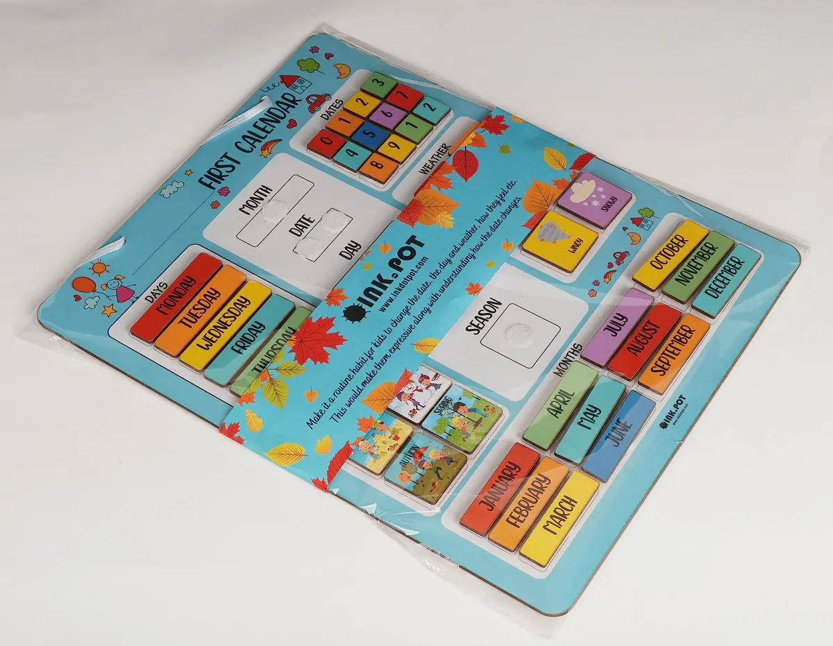 Inkdotpot My First Calendar Board for Preschool | Classroom Learning Wall Calendar 14.5 x 11.5 inches - view 7