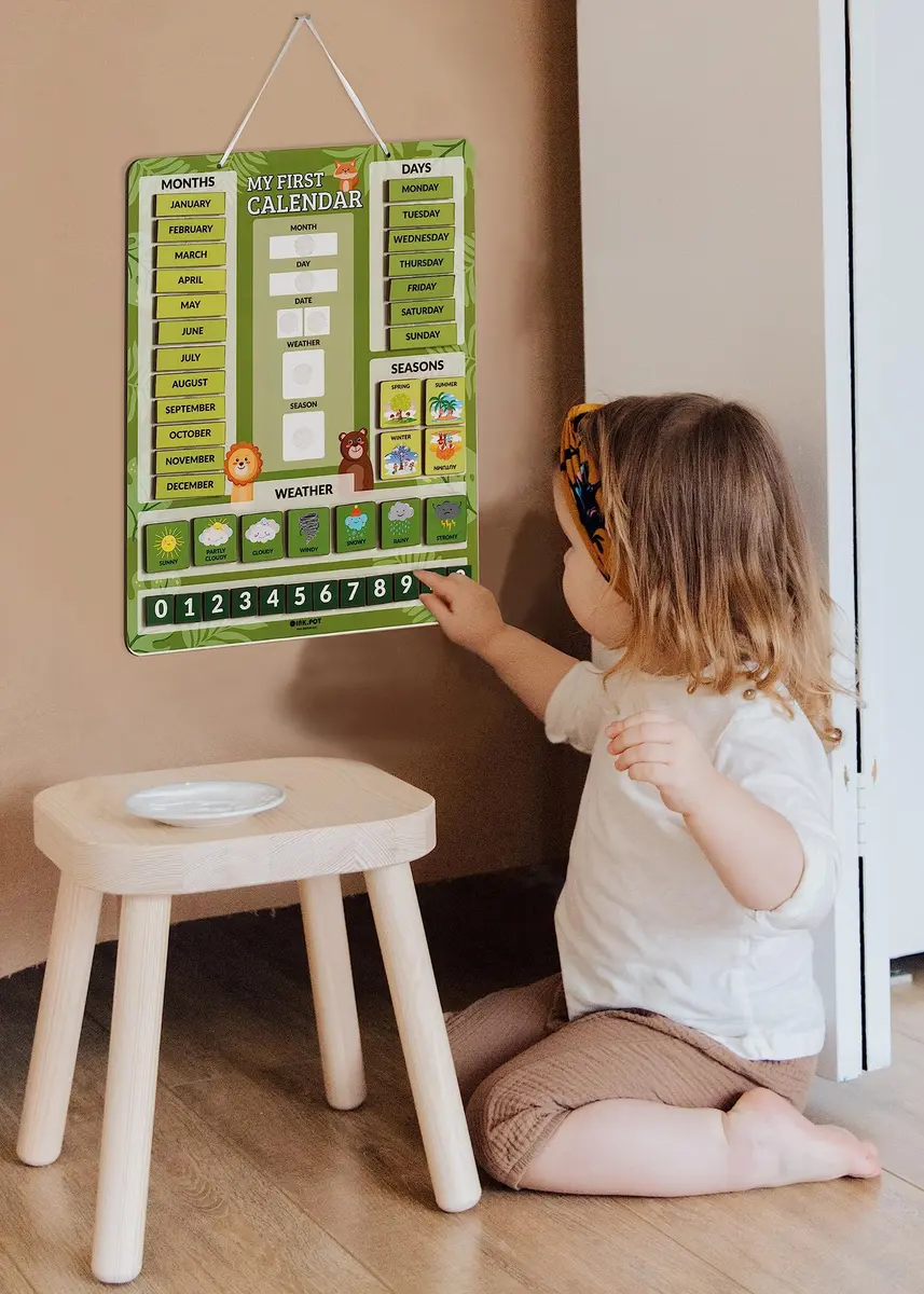 Inkdotpot My First Calendar Board for Kids | Fun Learning Wall Calendar 14.5x11.5 inches - view 5