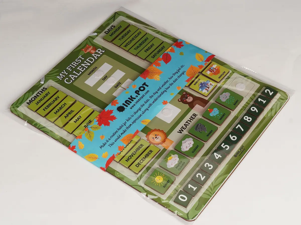 Inkdotpot My First Calendar Board for Kids | Fun Learning Wall Calendar 14.5x11.5 inches - view 7