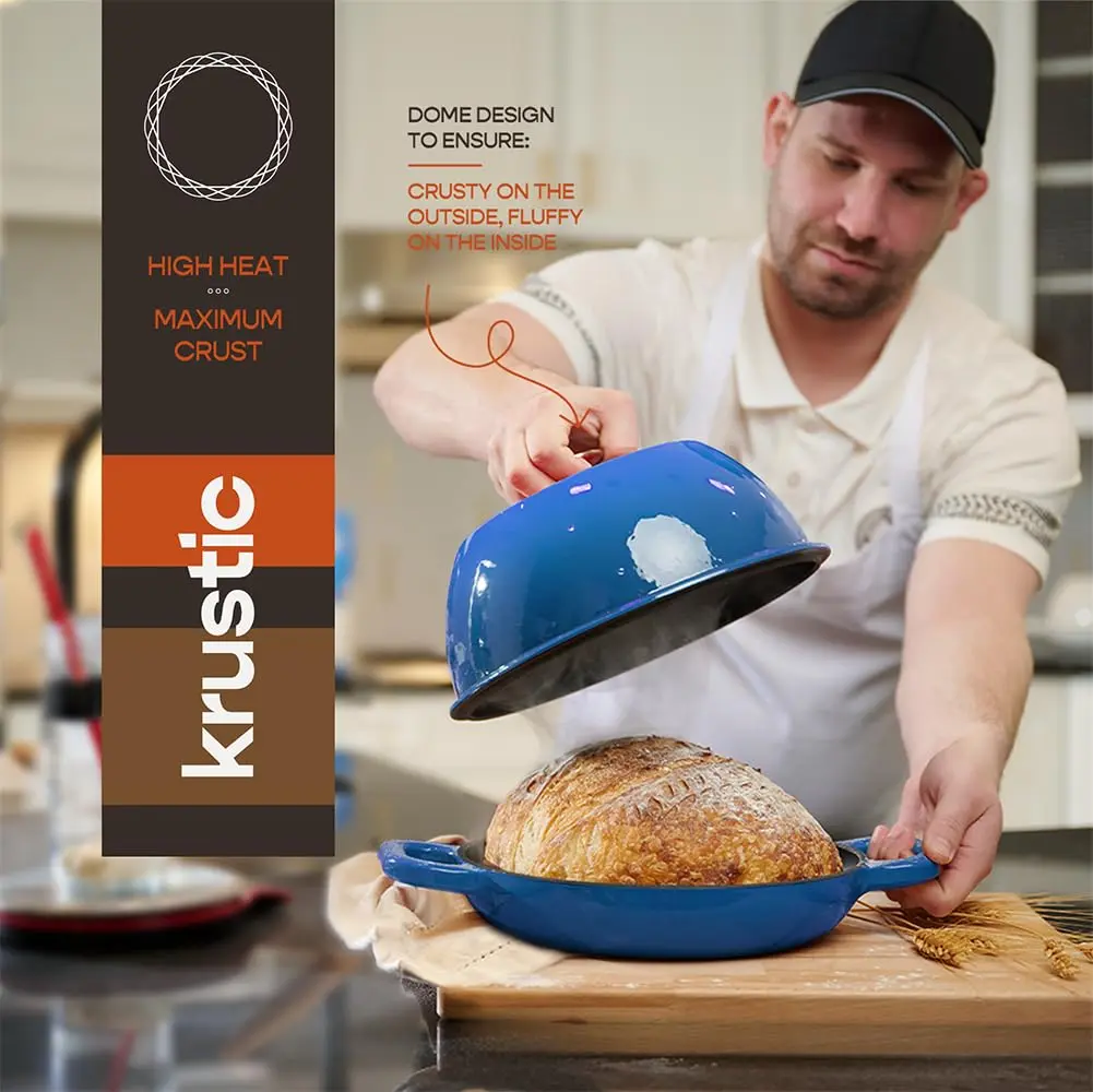 Krustic Enameled Cast Iron Dutch Oven 6 Qt | Perfect for Sourdough & Versatile Cooking - view 3