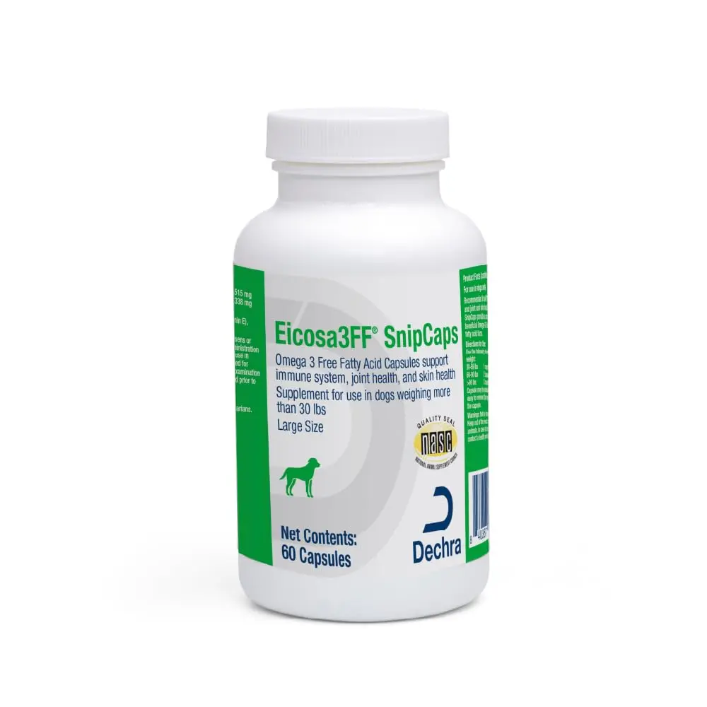 Eicosa3FF SnipCaps Omega 3 Capsules for Dogs Large 60 ct | Supports Skin & Coat - main product image