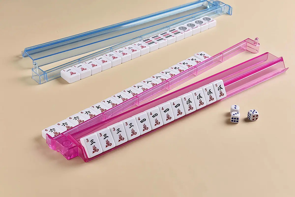 Mose Cafolo Multicolor Clear Acrylic American Mahjong Racks Pushers 47.5cm (18.7 Inch) | Integrated Design for Seamless Play - view 5