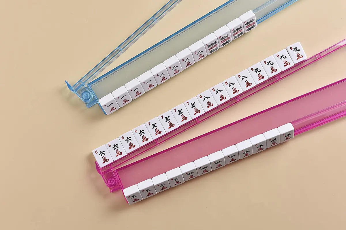 Mose Cafolo Multicolor Clear Acrylic American Mahjong Racks Pushers 47.5cm (18.7 Inch) | Integrated Design for Seamless Play - view 3