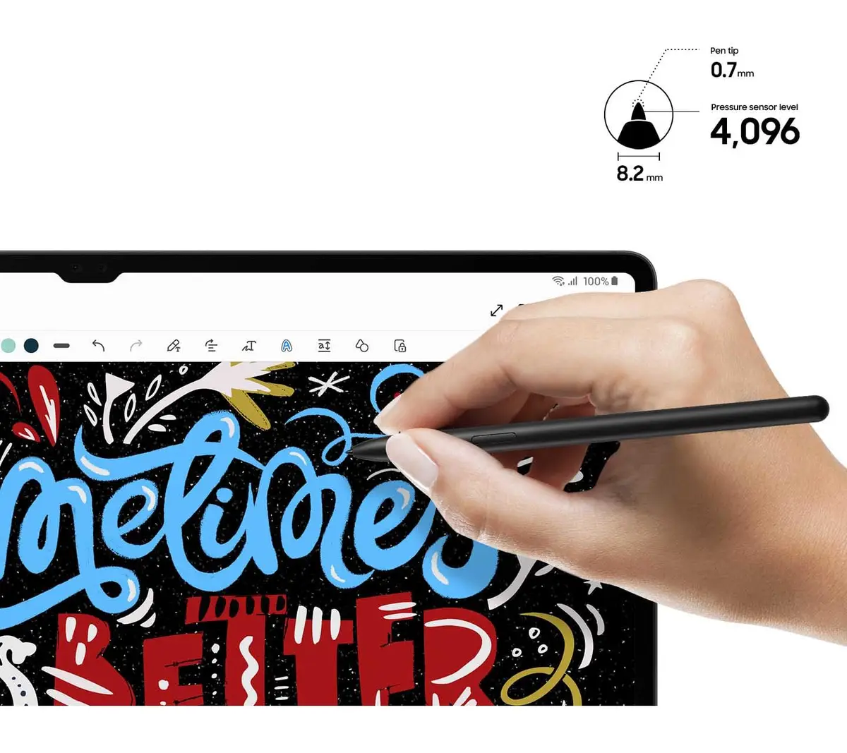 TYHJ Black Stylus Pen for Samsung Galaxy Tab S9 FE, S9, S9+, S9 Ultra | 4096 Pressure Sensitivity - view 3