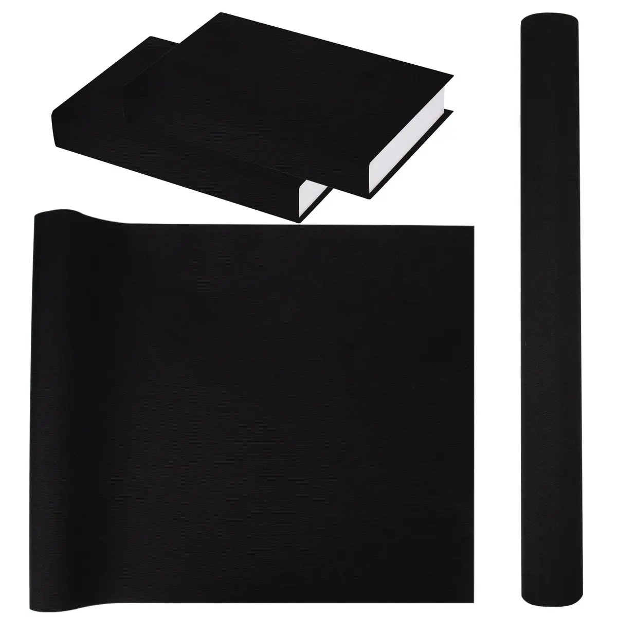 Fuceury Book Cloth for Book Binding 57×17 Inch Black | Classic Polyester Cover for Books - main product image