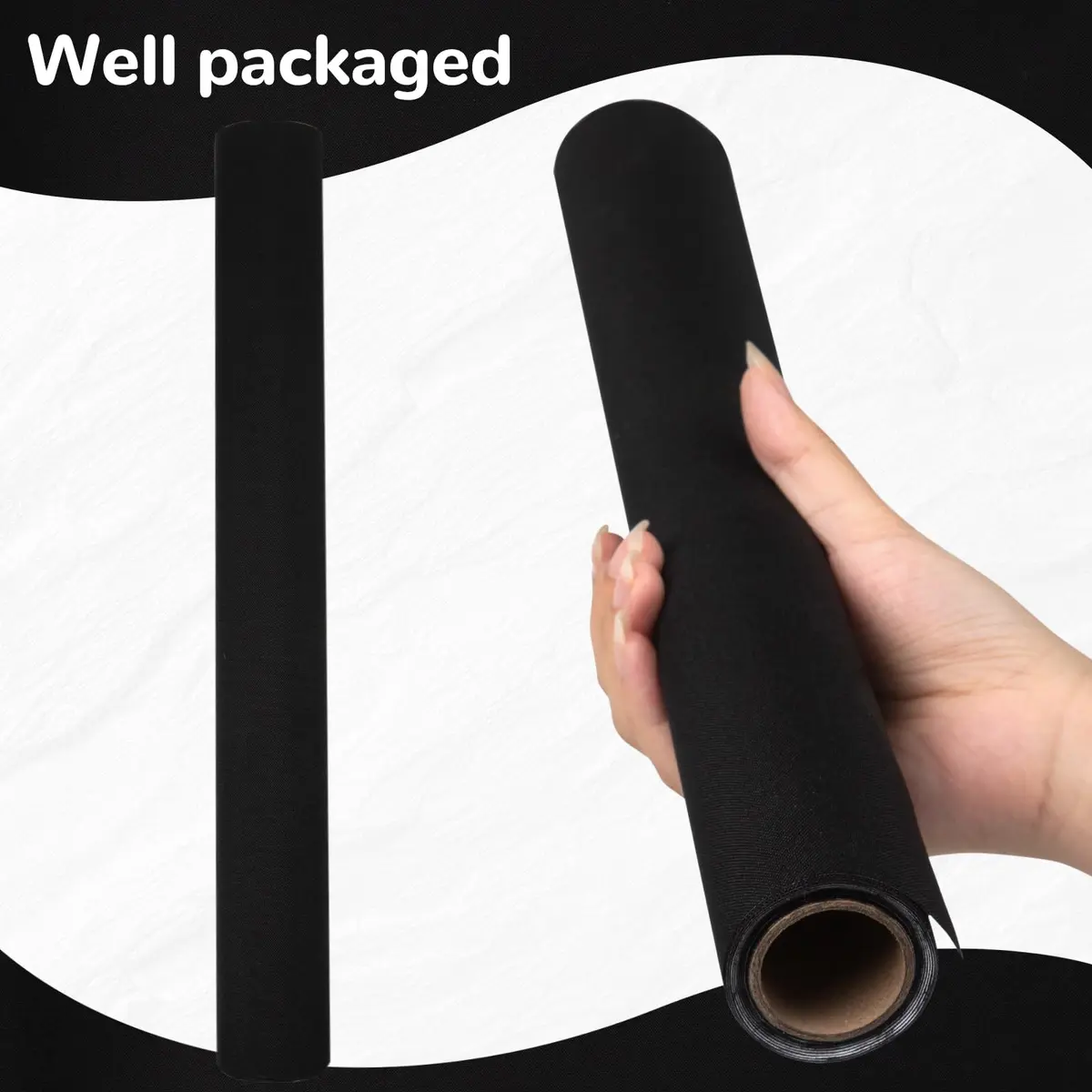 Fuceury Book Cloth for Book Binding 57×17 Inch Black | Classic Polyester Cover for Books - view 3