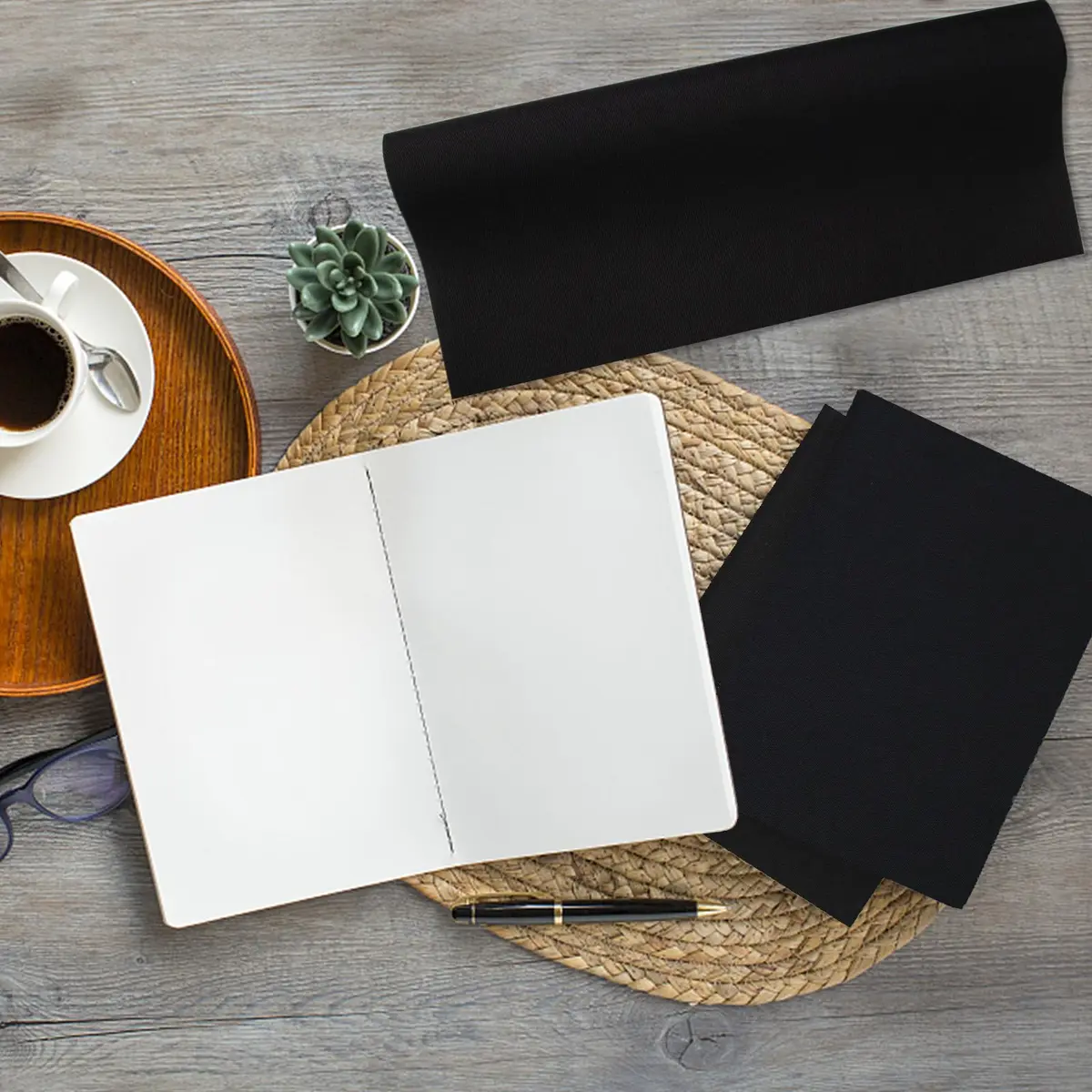 Fuceury Book Cloth for Book Binding 57×17 Inch Black | Classic Polyester Cover for Books - view 4