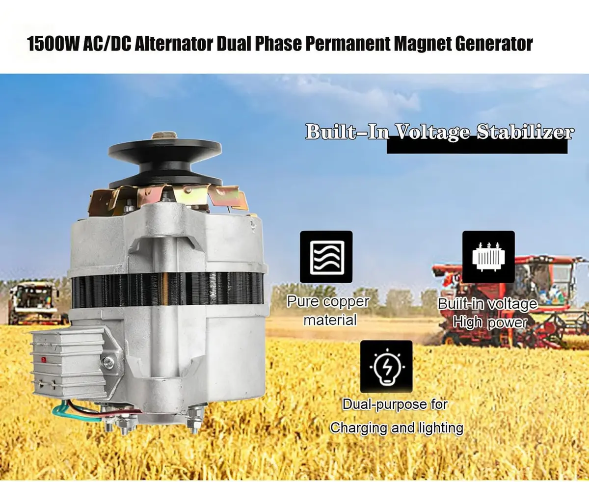 EODSAD Permanent Magnet Alternator Generator 1500W AC 14V PMA Low RPM | Dual Use Charging & Lighting - view 3