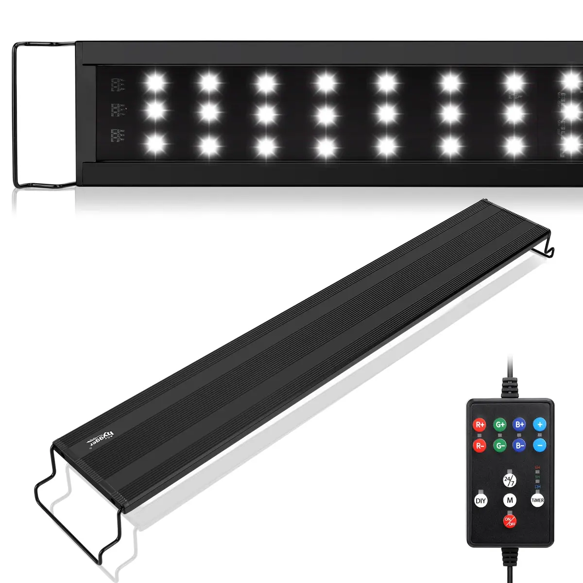 hygger LED Aquarium Light 26W Full Spectrum Fish Tank Light with Timer & 24/7 Mode, 1294lm, Black | 82.55 cm (32.5 in) Tank - main product image