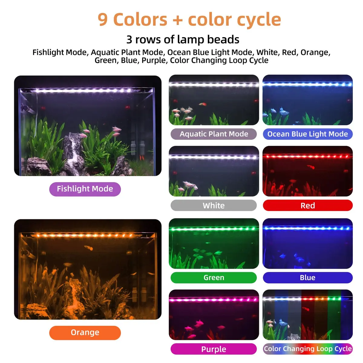 hygger LED Aquarium Light 22W Full Spectrum for 23-28 Inch Tanks | 42 LEDs, 893 Lumens, DIY & 24/7 Modes - view 3
