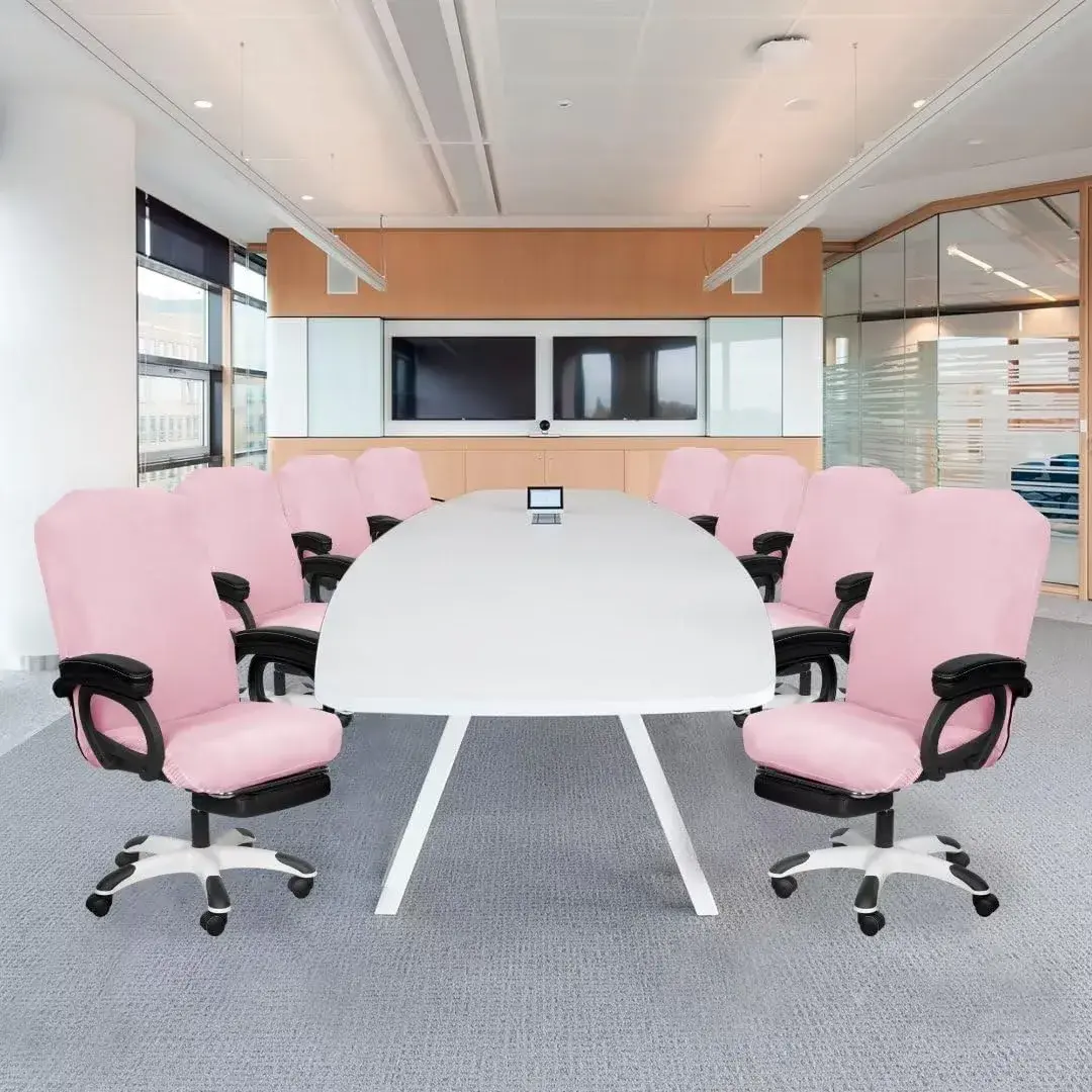 SARAFLORA Pink Large Office Chair Cover - Pack of 2, Stretch Fit, Removable & Washable Protector - view 4