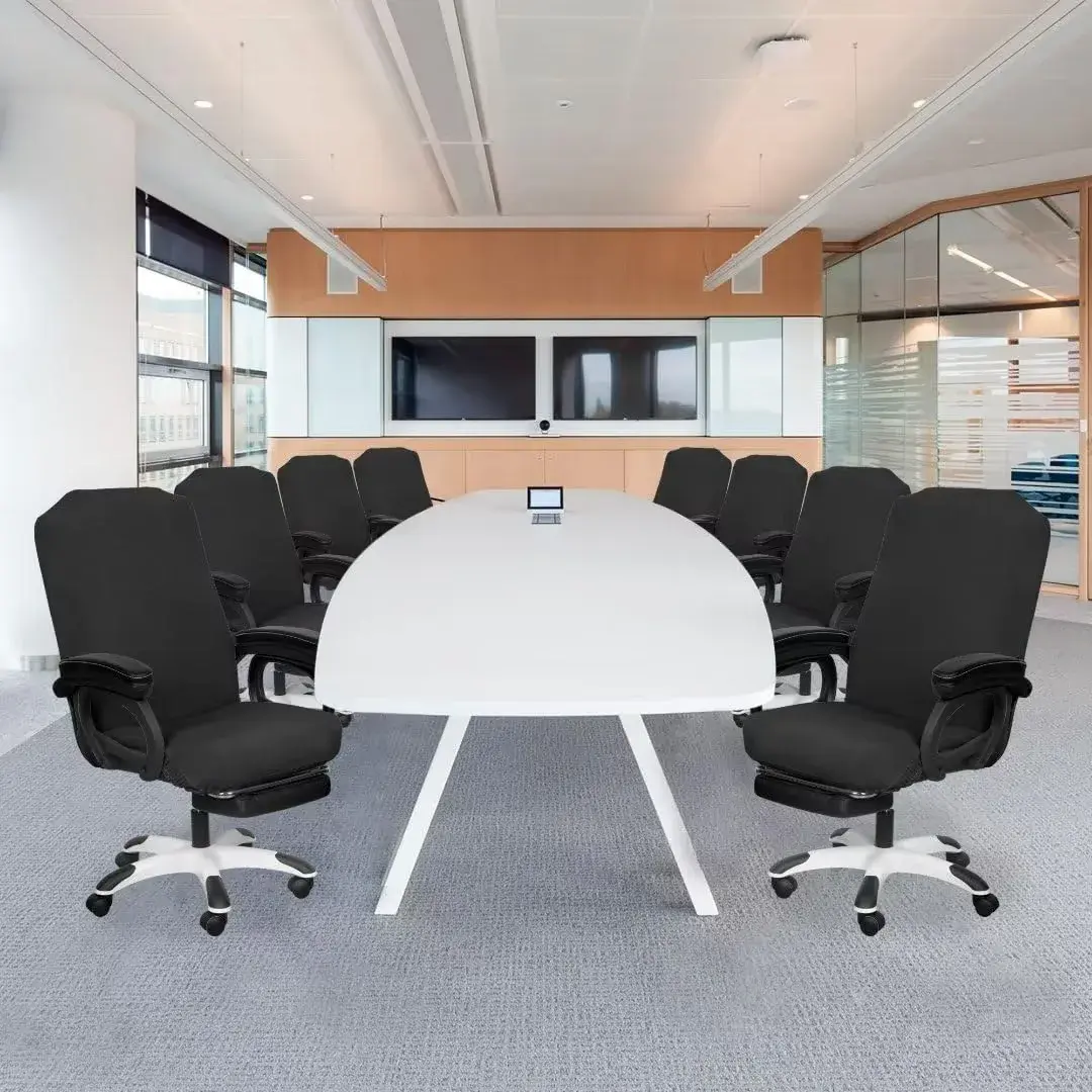 SARAFLORA Black Medium Office Chair Cover - 4 Piece Set, Stretchable & Washable Protector - view 4