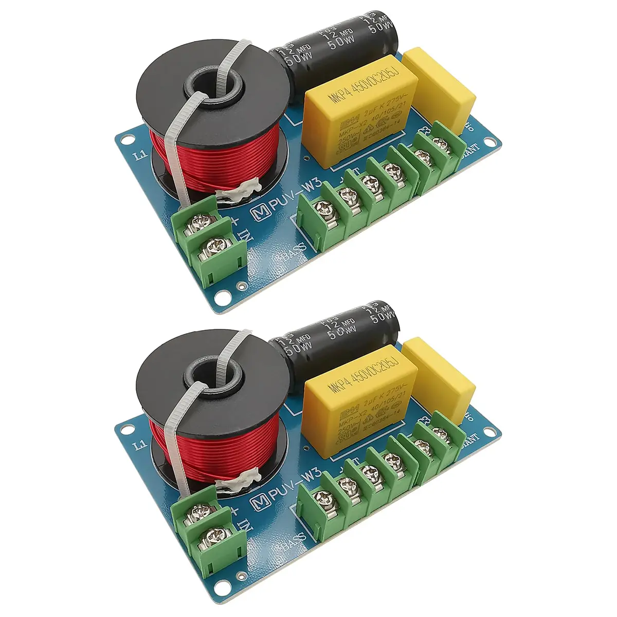 HiQltyla 3 Way Speaker Crossover 200W PUV-W3 | 100mm (3.9") ABS Board, 4-8 Ohm - main product image