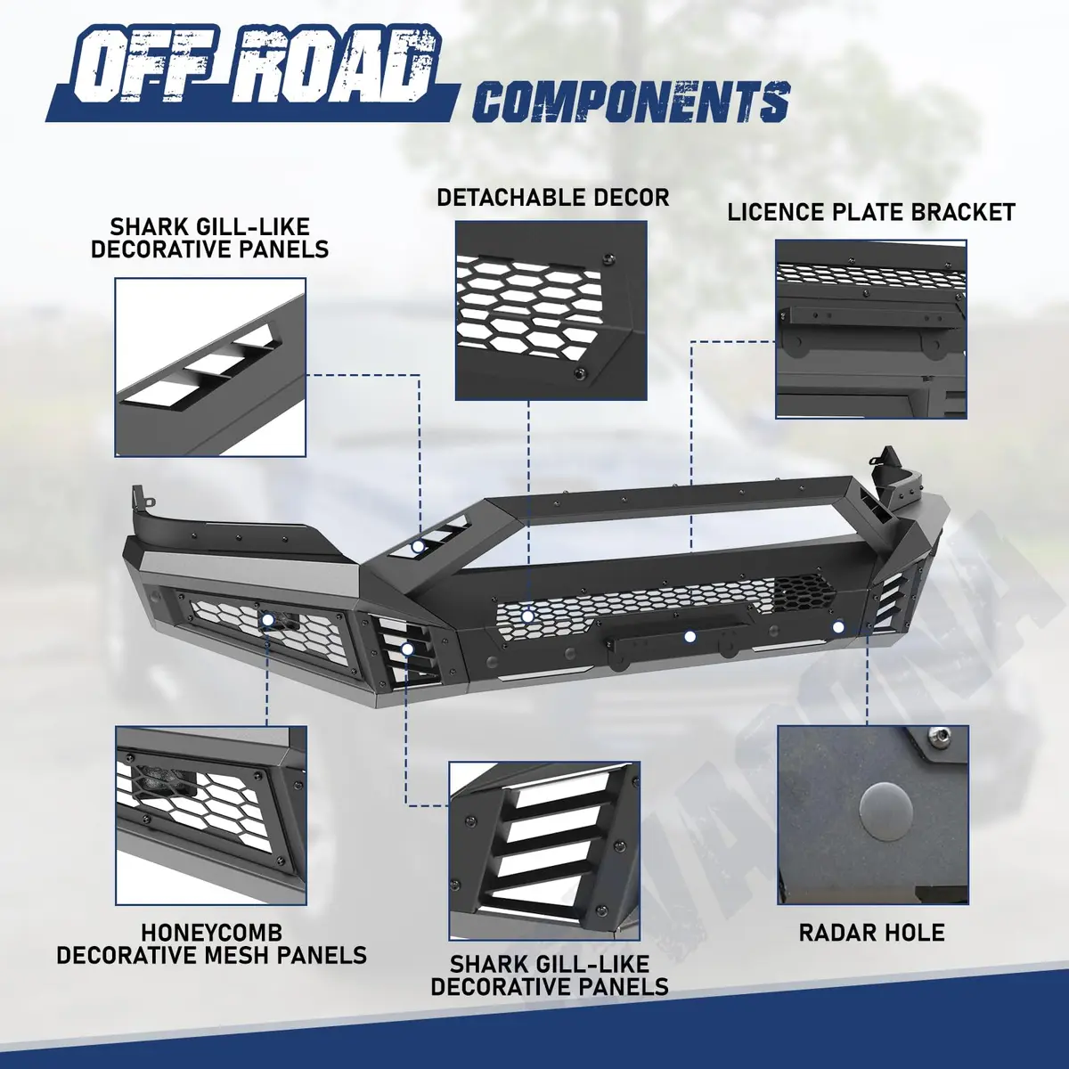 Hawkley Ram 1500 Front Bumper 2013-2023 | Heavy Duty Steel Replacement - view 2