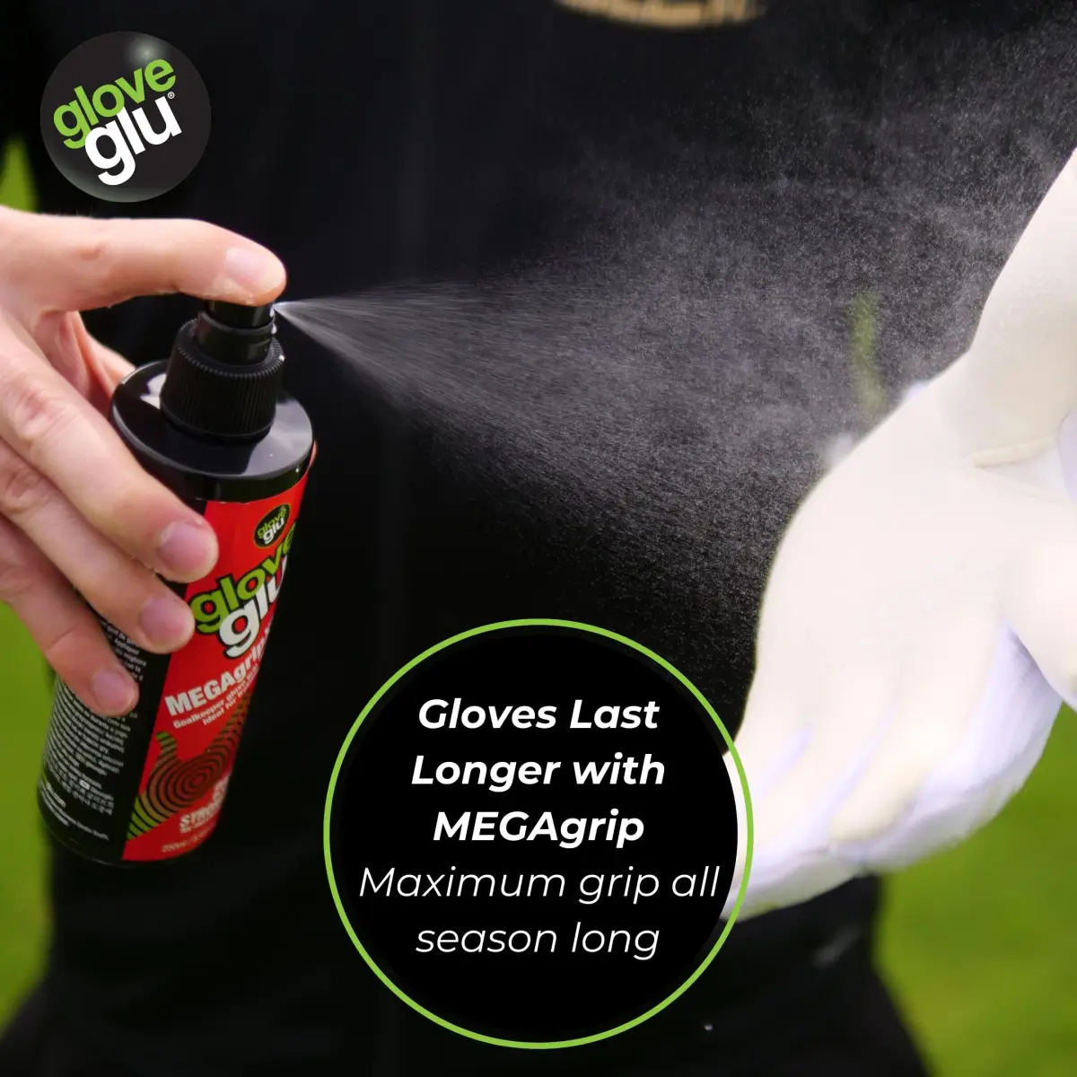Gloveglu MEGAgrip Goalkeeper Glove Grip Spray 250ml (8.45 fl. oz) | 25% Stronger Maximum Grip Formula - view 6