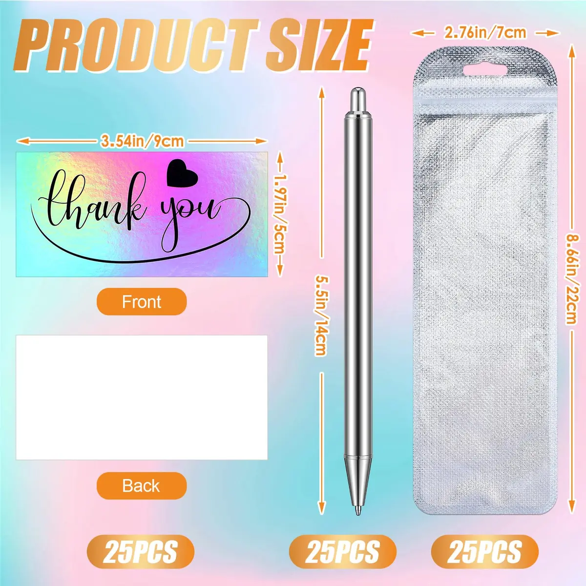 Qilery 25 Set Stainless Steel Blank Epoxy Pens | Smooth Ink Flow for DIY Crafts - view 2