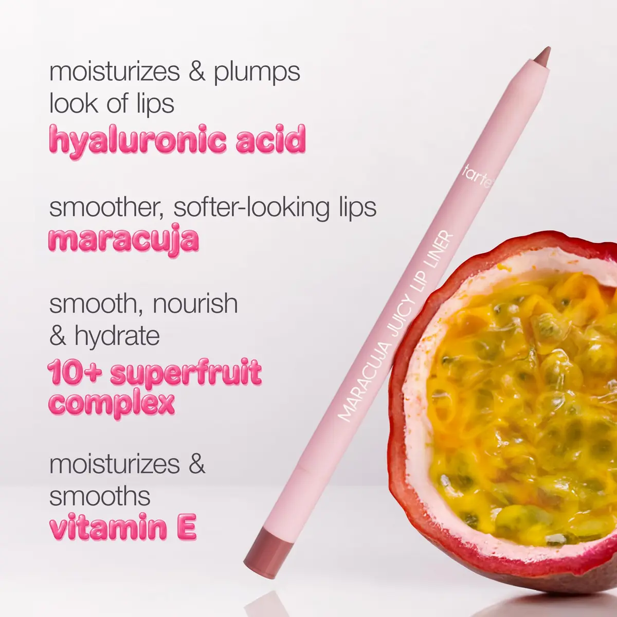 tarte maracuja juicy lip liner – Creamy, Matte, Lip Liner with Hyaluronic Acid, Vegan & Cruelty-Free, full size, soft pink | Hydrating, Matte Finish - view 7