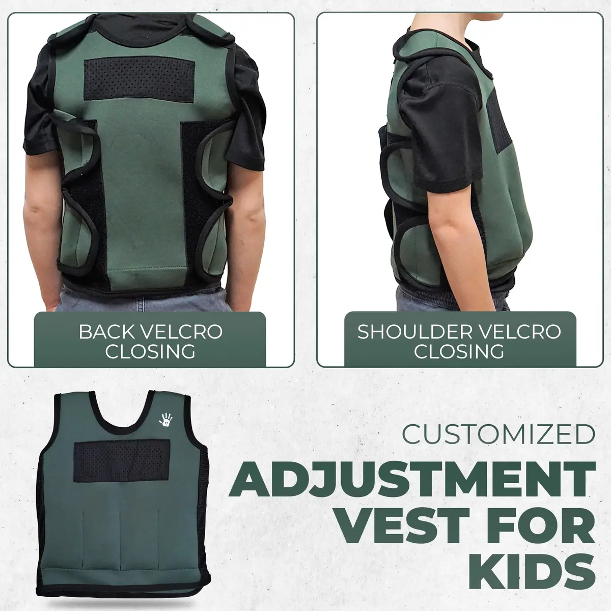 SENSORY4U Weighted Vest for Kids, Large 10-12, 1.77 kg (3.9 lb) | Adjustable Weights & Breathable Mesh - view 6