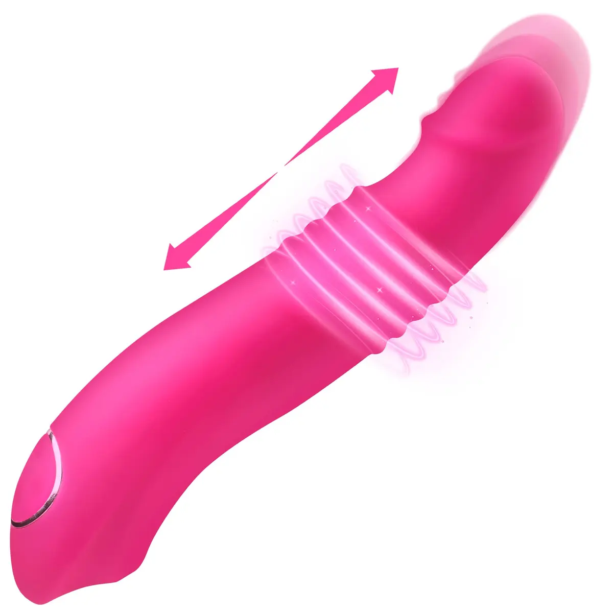 CURVE TOYS Gossip Blasters 10X Thrusting Silicone Vibrator 17.3cm (6.8in) | Curved G-Spot Dildo for Couples - main product image